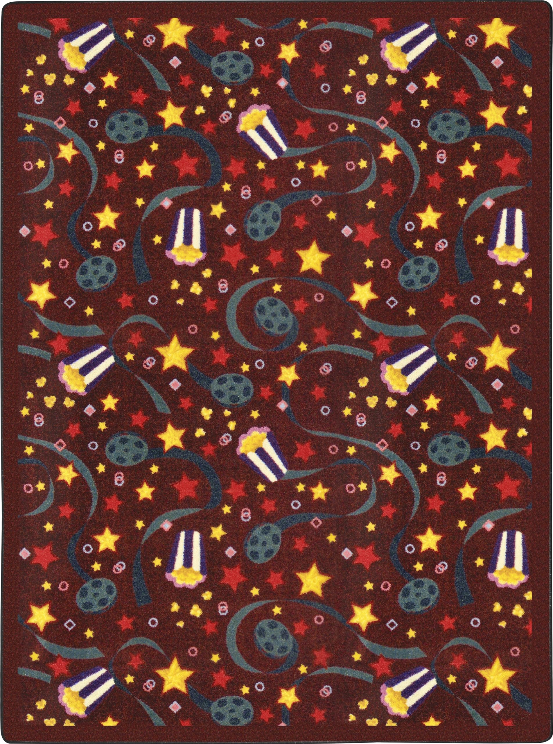 Joy Carpets Any Day Matinee Feature Film 310 x 54??Indoor Area Rug in Color Burgundy