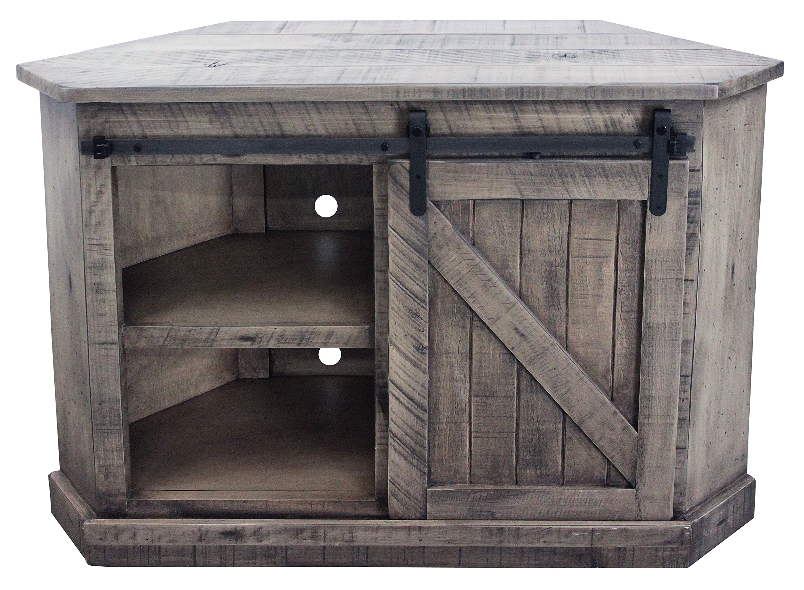Rustic Winsome Corner TV Stand in Rustic Barnwood