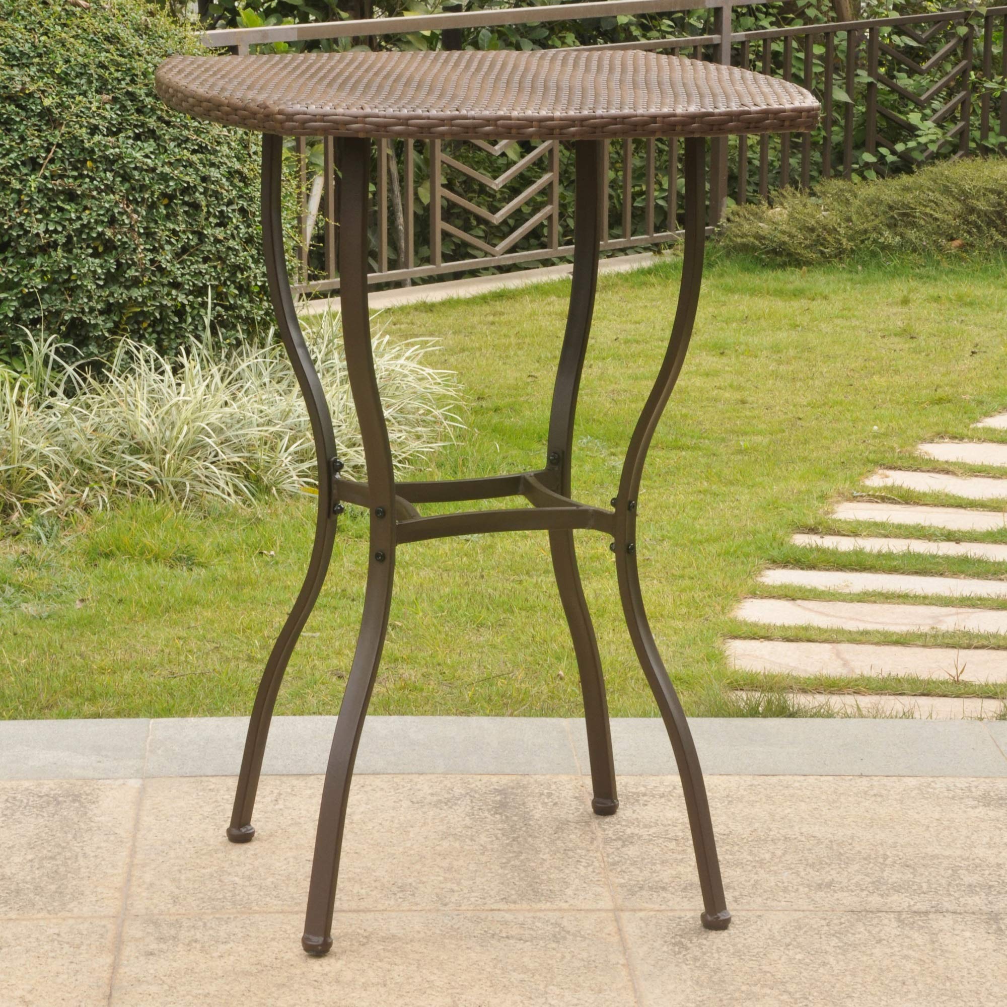 Valencia Resin Wicker/Steel Bar Height Table -Antique Brown