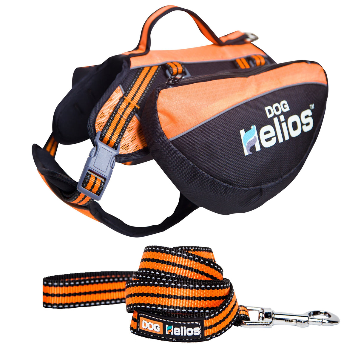 Doghelios Freestyle 3-In-1 Explorer Sporty Fashion Convertible Pet Dog Backpack, Harness And Leash, Large, Orange