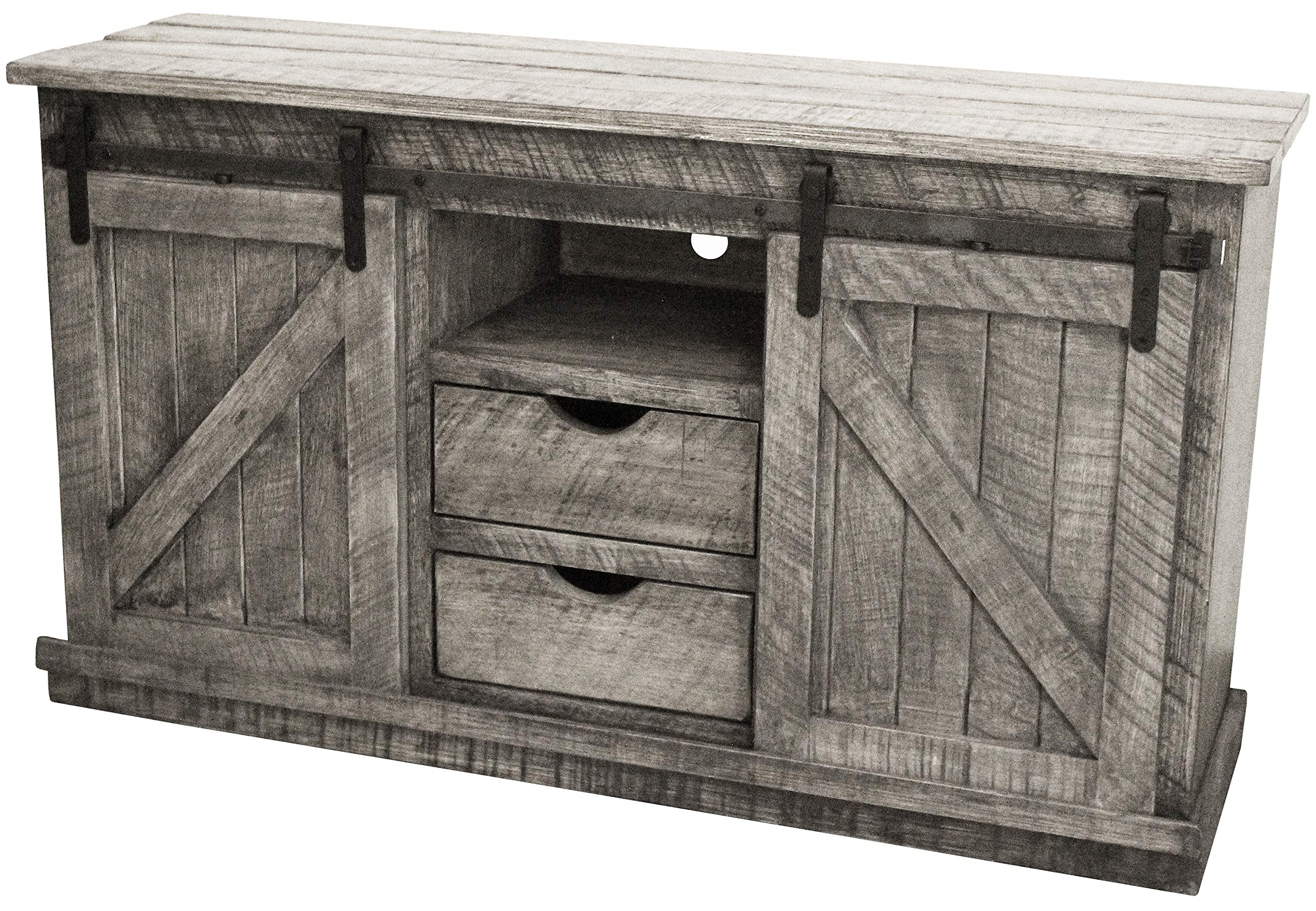 Rustic 57 Quaint TV Stand in Rustic Barnwood