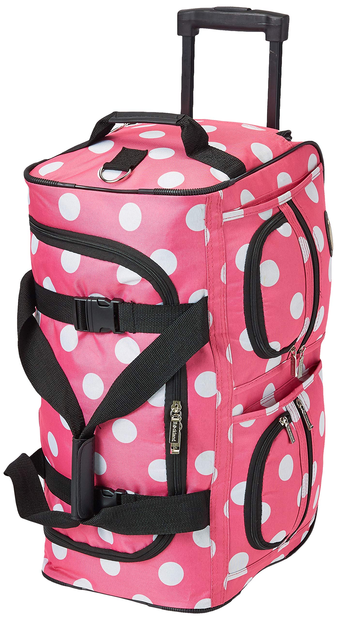 22 Inch  ROLLING DUFFLE BAG - PINK DOT