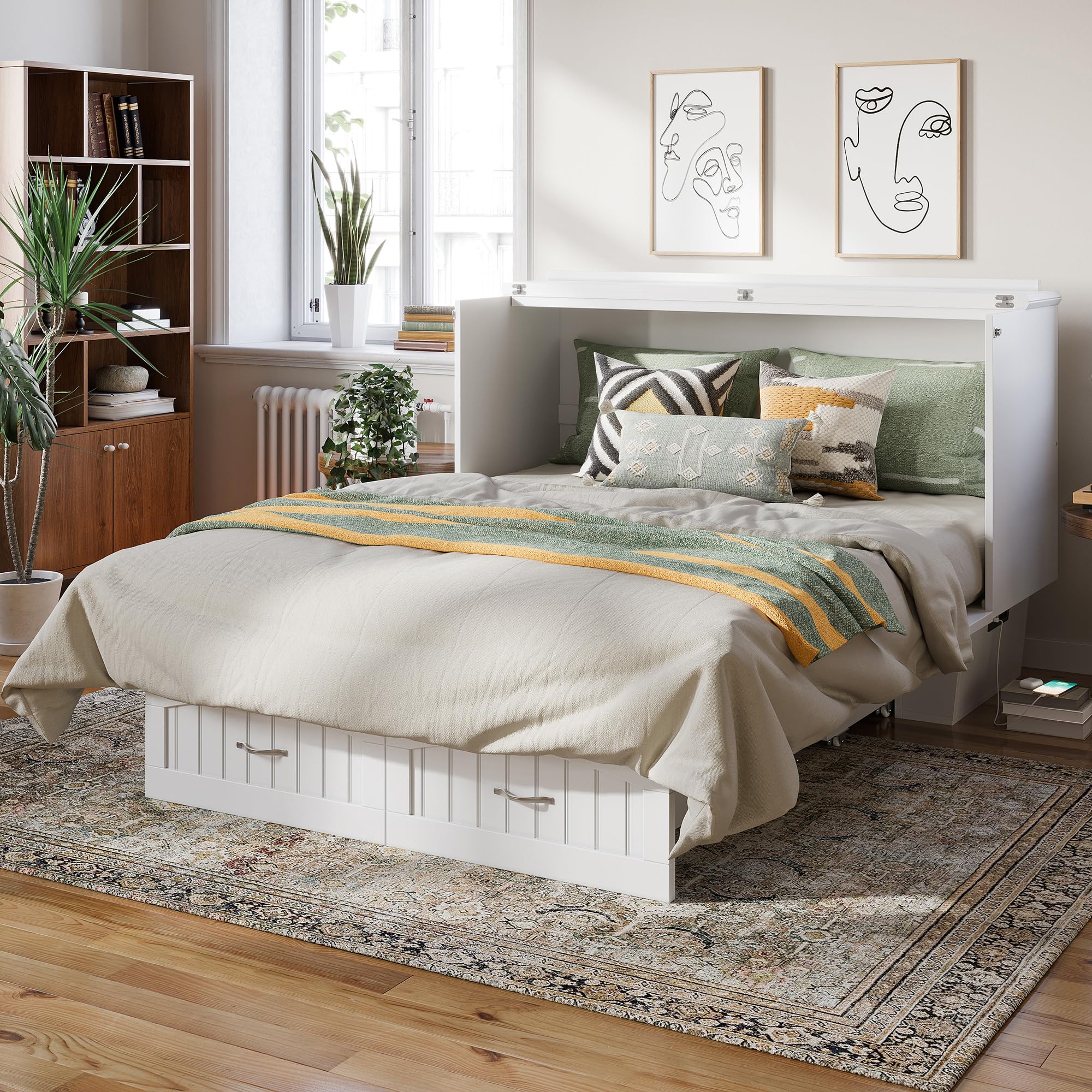 Sydney Queen Murphy Bed Chest in White