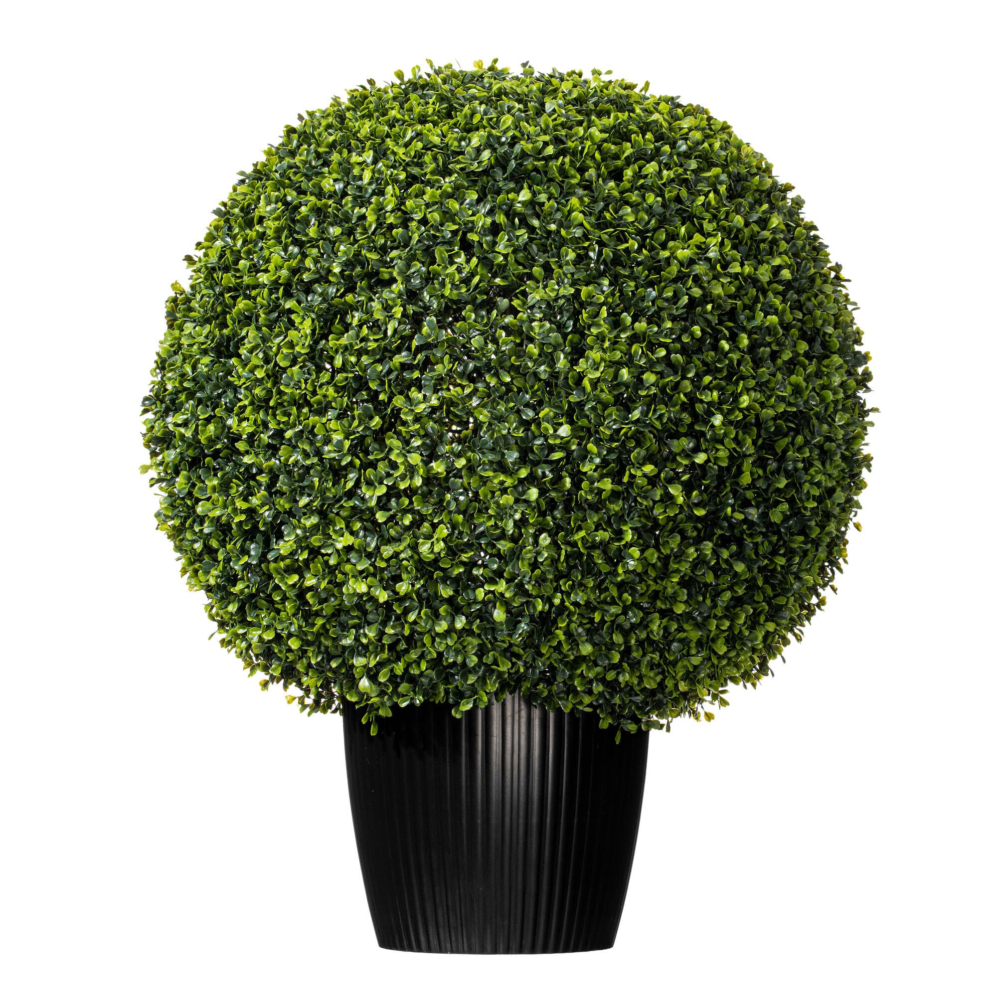 Casafoyer  24” Artificial Potted Green Boxwood Ball. - (Pack Of 2)