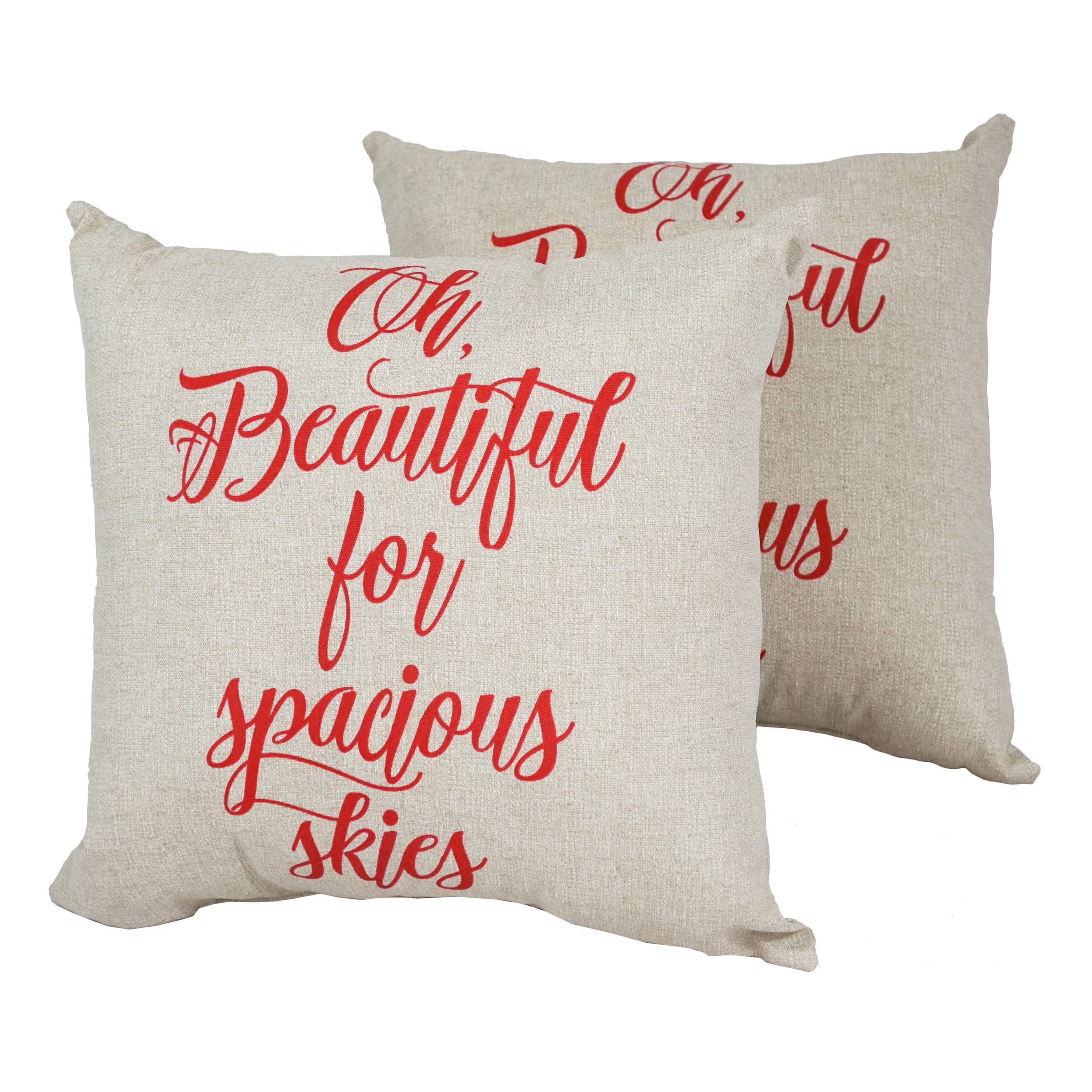Blazing Needles 17-inch Outdoor Spun Polyester Throw Pillows (Set of 2) - America Beautiful