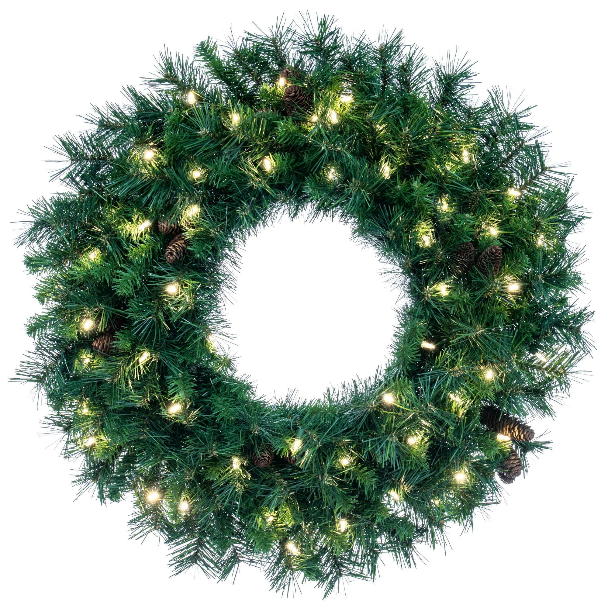 Casafoyer  42” Cheyenne Pine Wreath LED 150WW - A801043LED - (Pack Of 2)