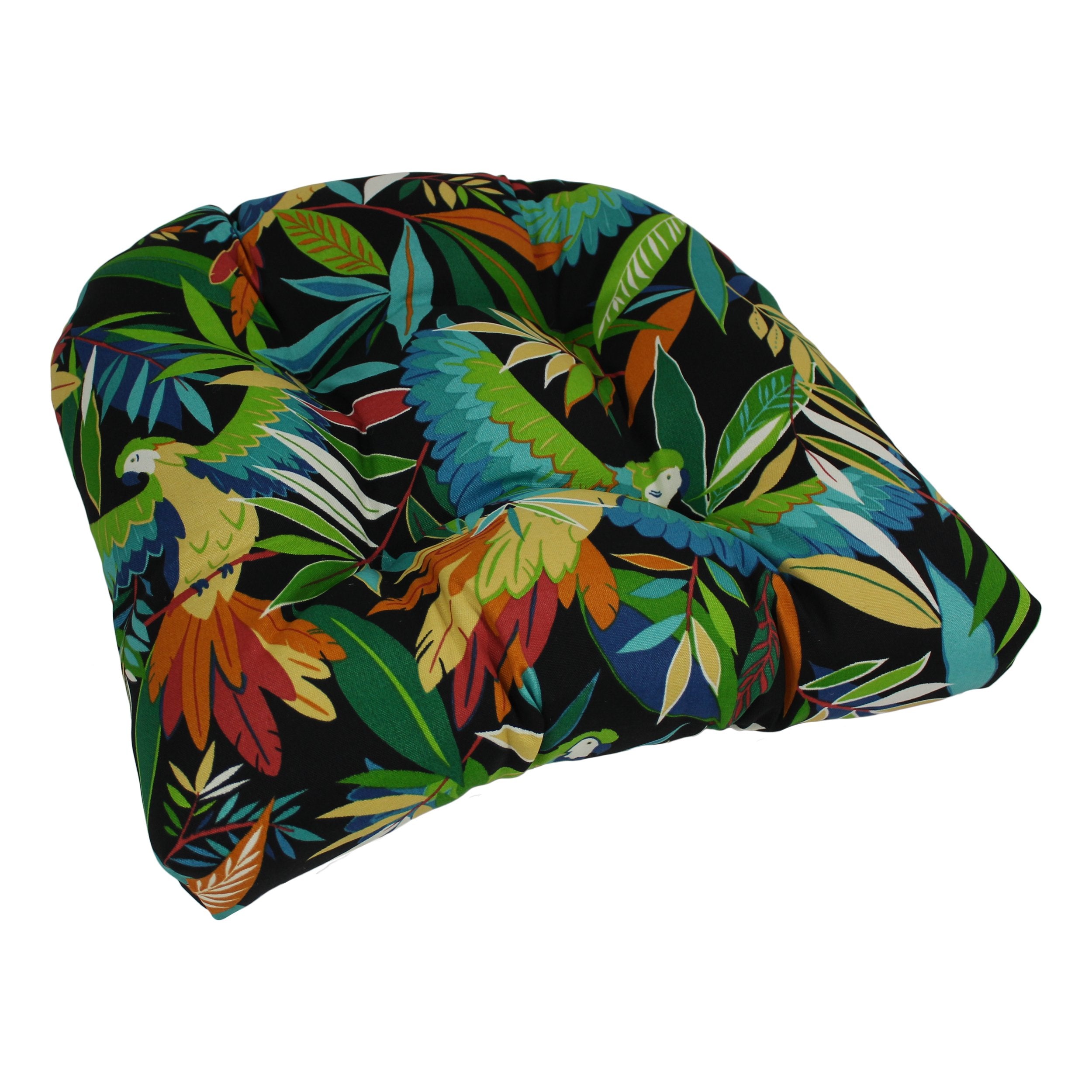 19-inch U-Shaped Outdoor Spun Polyester Tufted Dining Chair Cushion - Tucuman Ebony