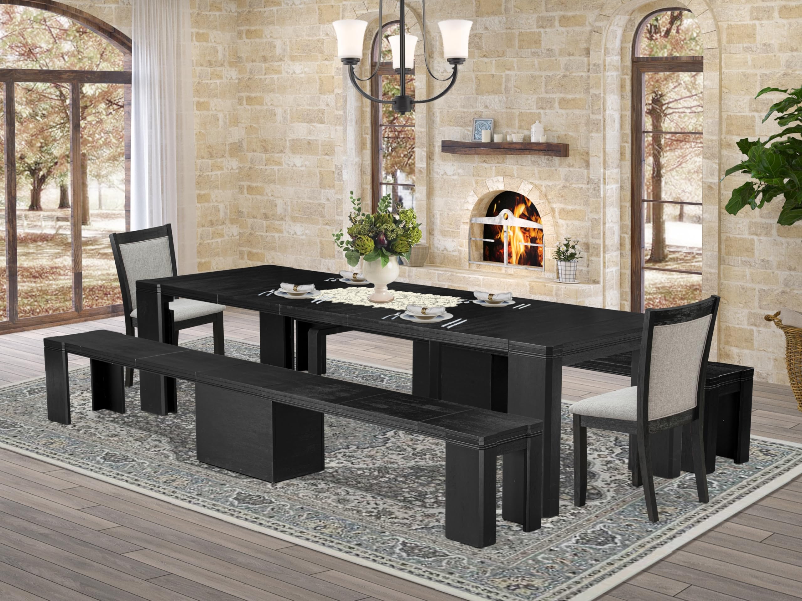 5-piece Dining Room Table Set a Rectangular Kitchen Table
