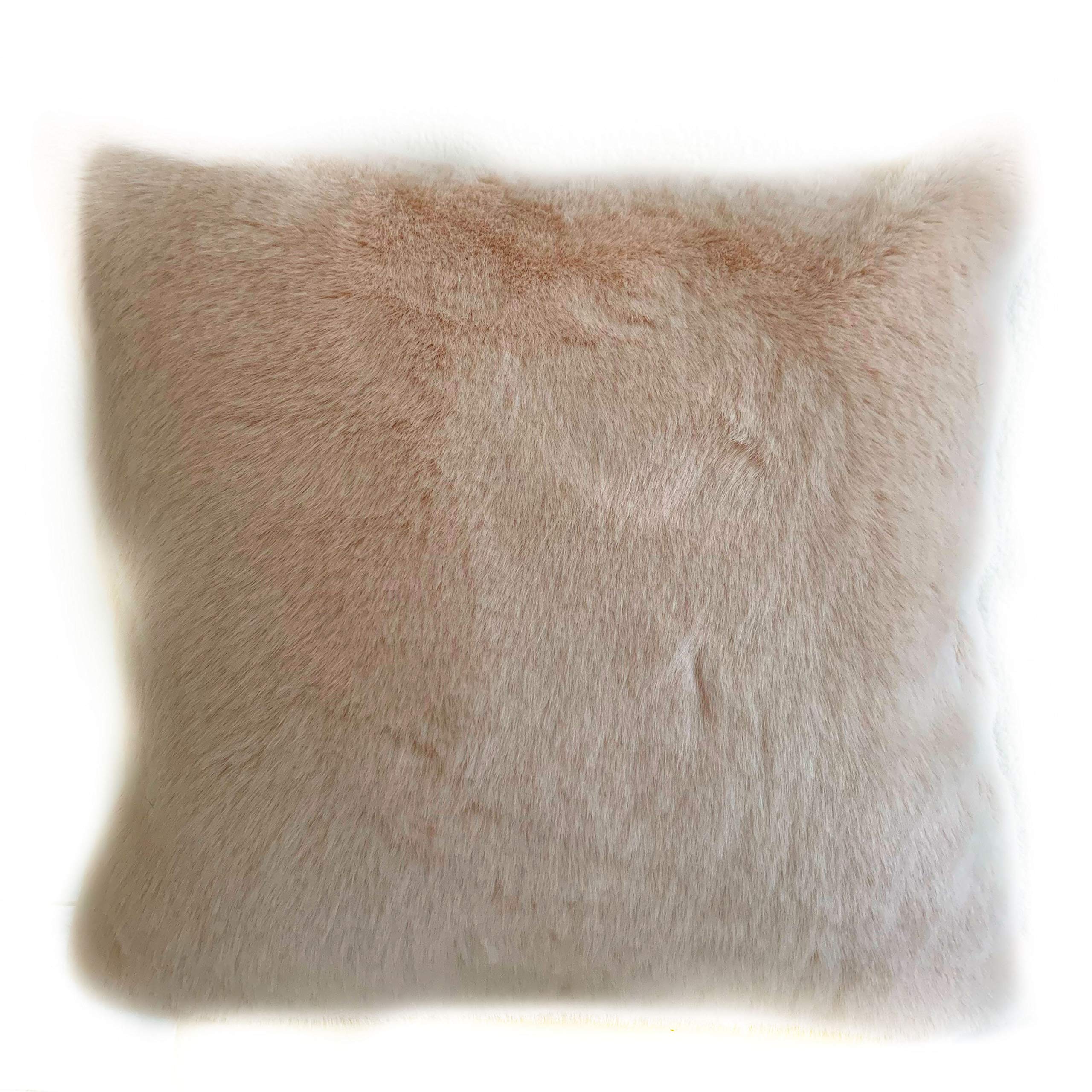 Plutus Brands Pink Plutus Plush Animal Faux Fur Luxury Throw Pillow 12 in x 20in, Double Sided 12 x 20”