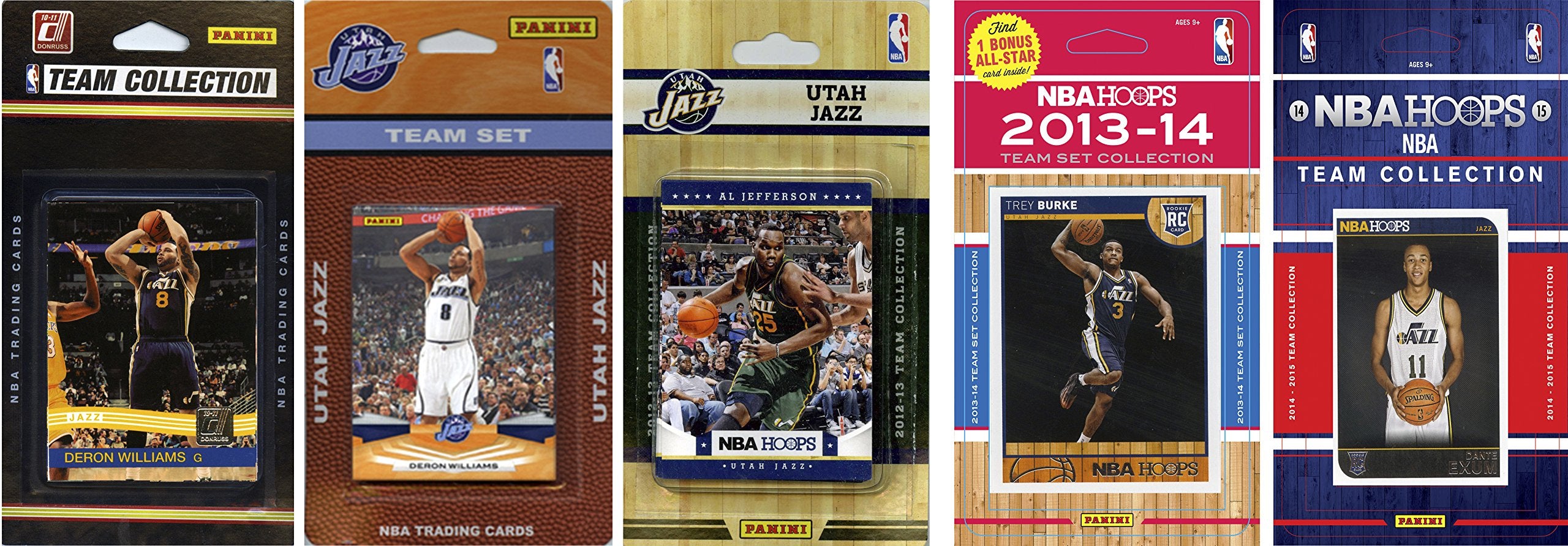 NBA Utah Jazz 5 Different Licensed Trading Card Team Sets
