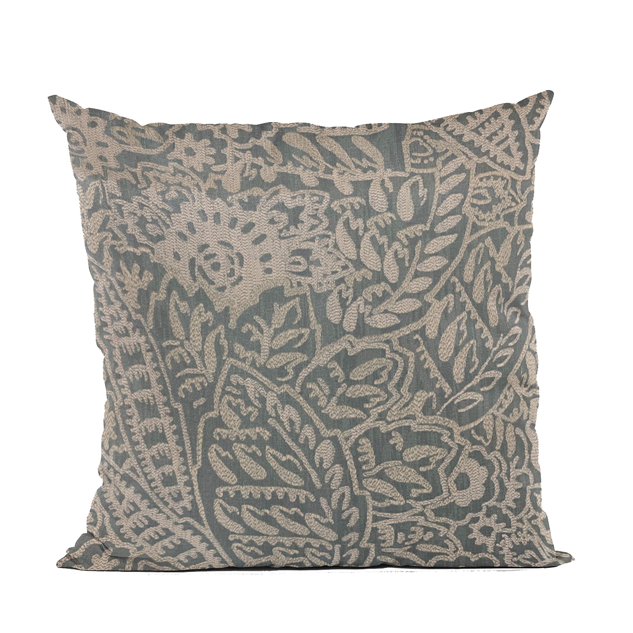 Plutus Brands Gray Plutus Festive Jacquard Luxury Throw Pillow 26 in x 26in, Double Sided 26 x 26”
