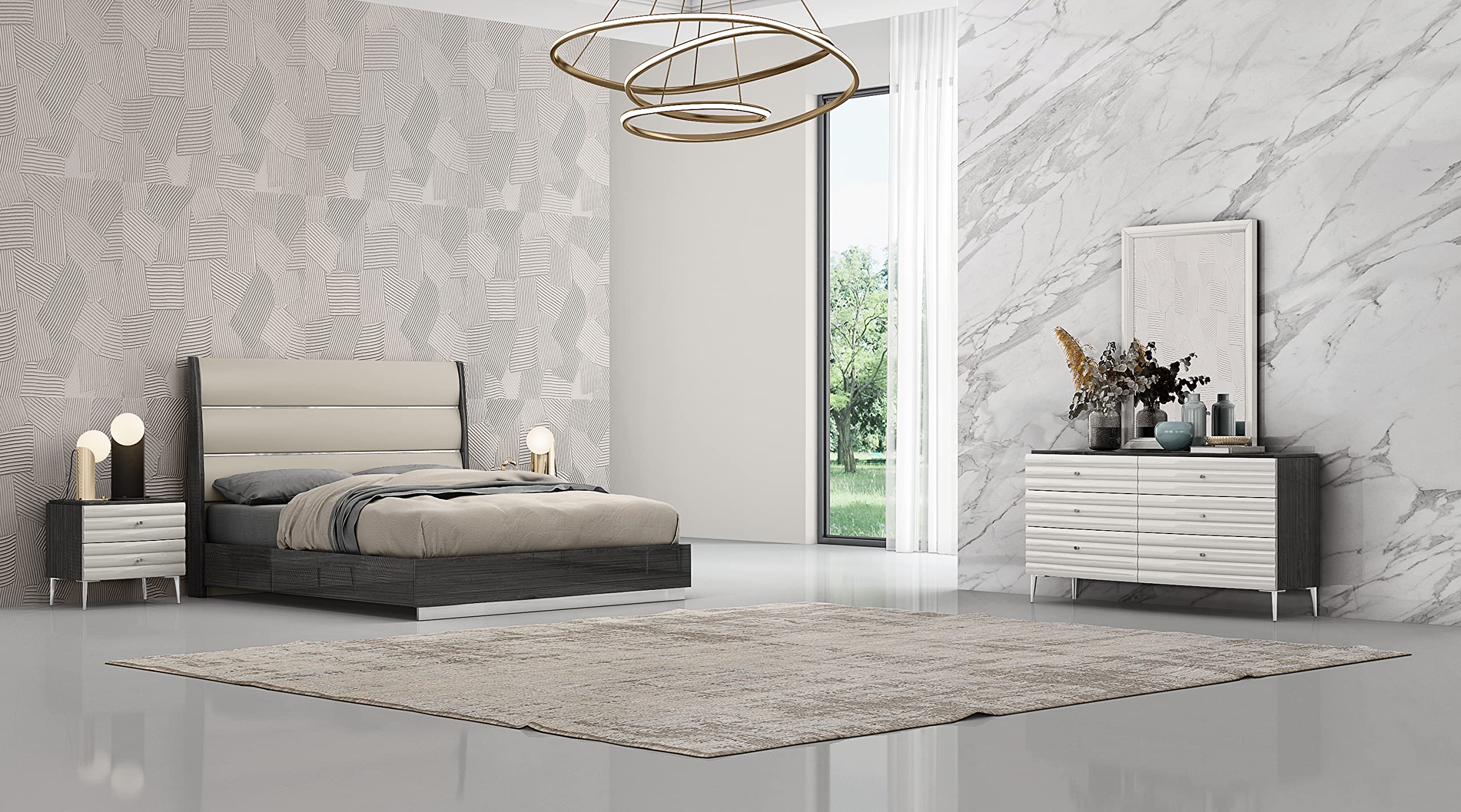 Pino Mirror High Gloss Light Grey