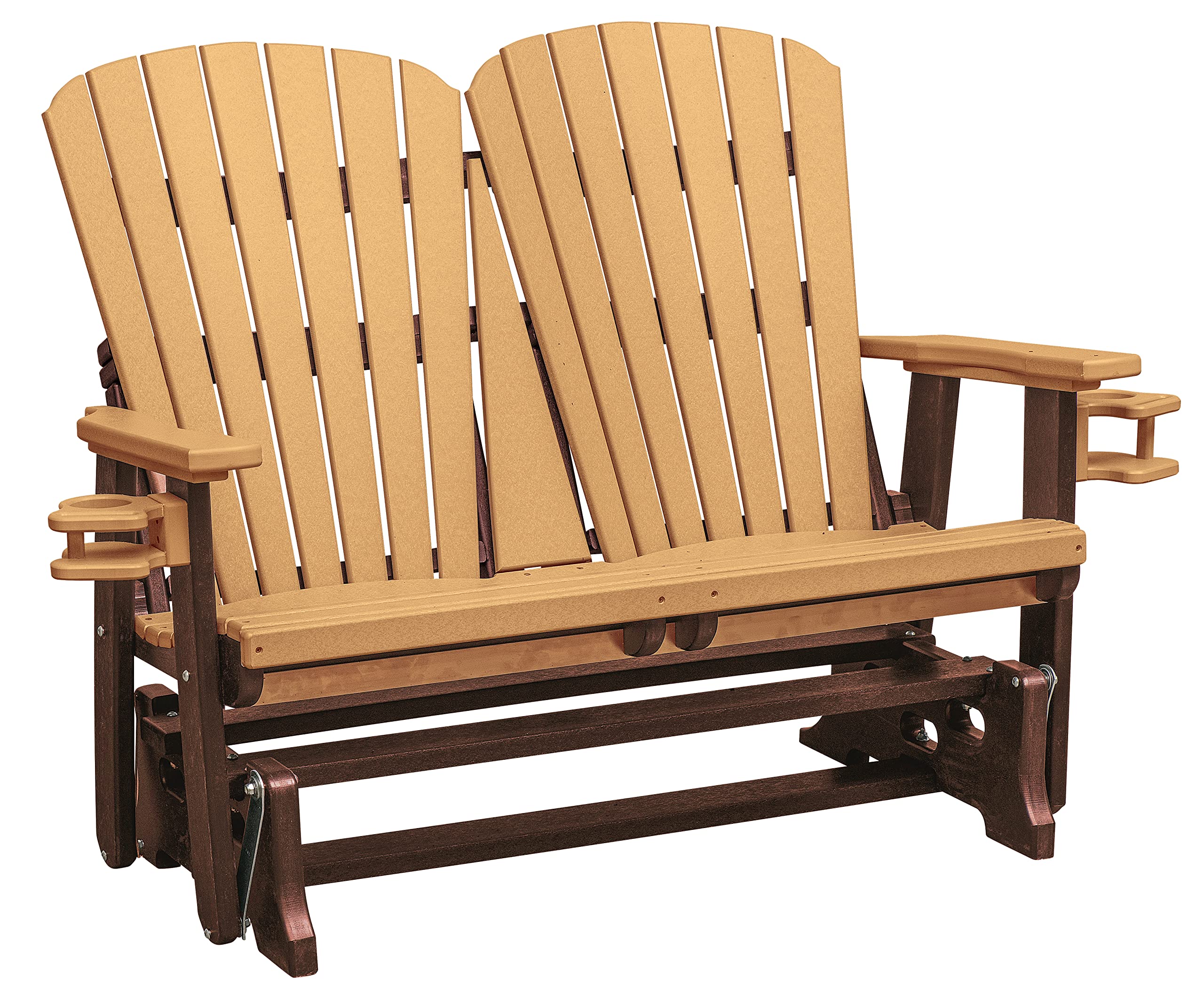 OS Home and Office Dual Fan Back Glider in Cedar with a Tudor Brown Base