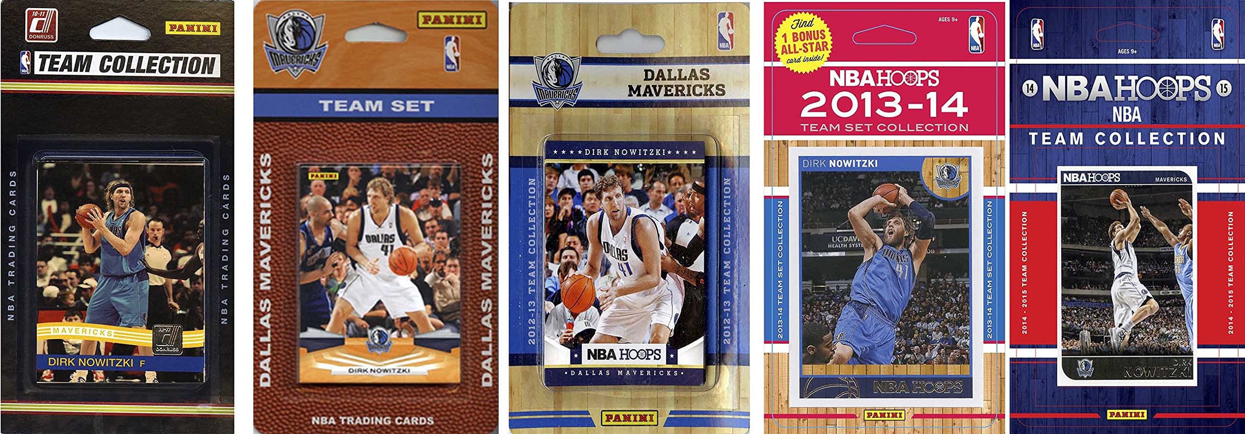 NBA Dallas Mavericks 5 Different Licensed Trading Card Team Sets