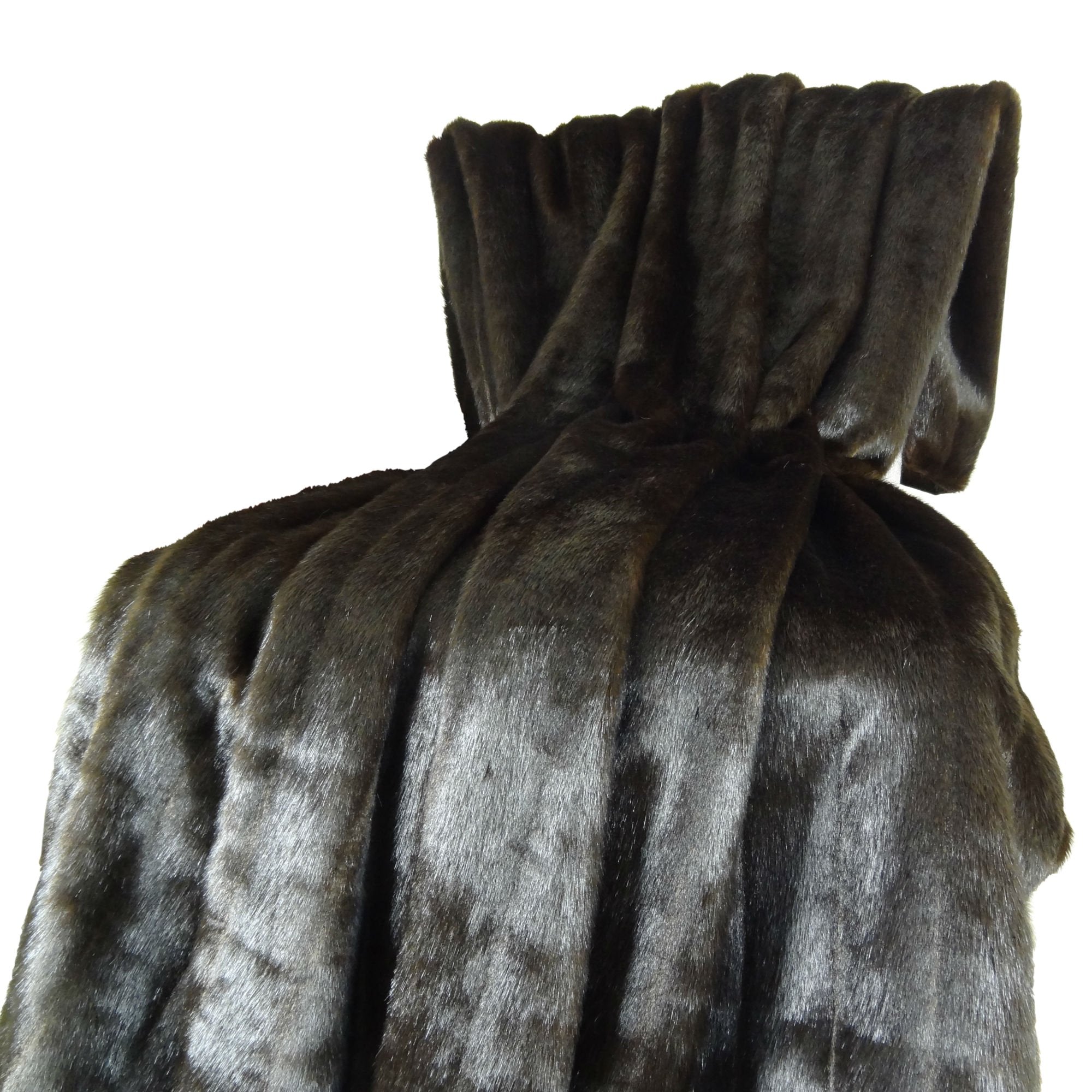 Plutus Brands Plutus Tip Dyed Mink Handmade Throw Pillow, 60 X 90, Dark Brown
