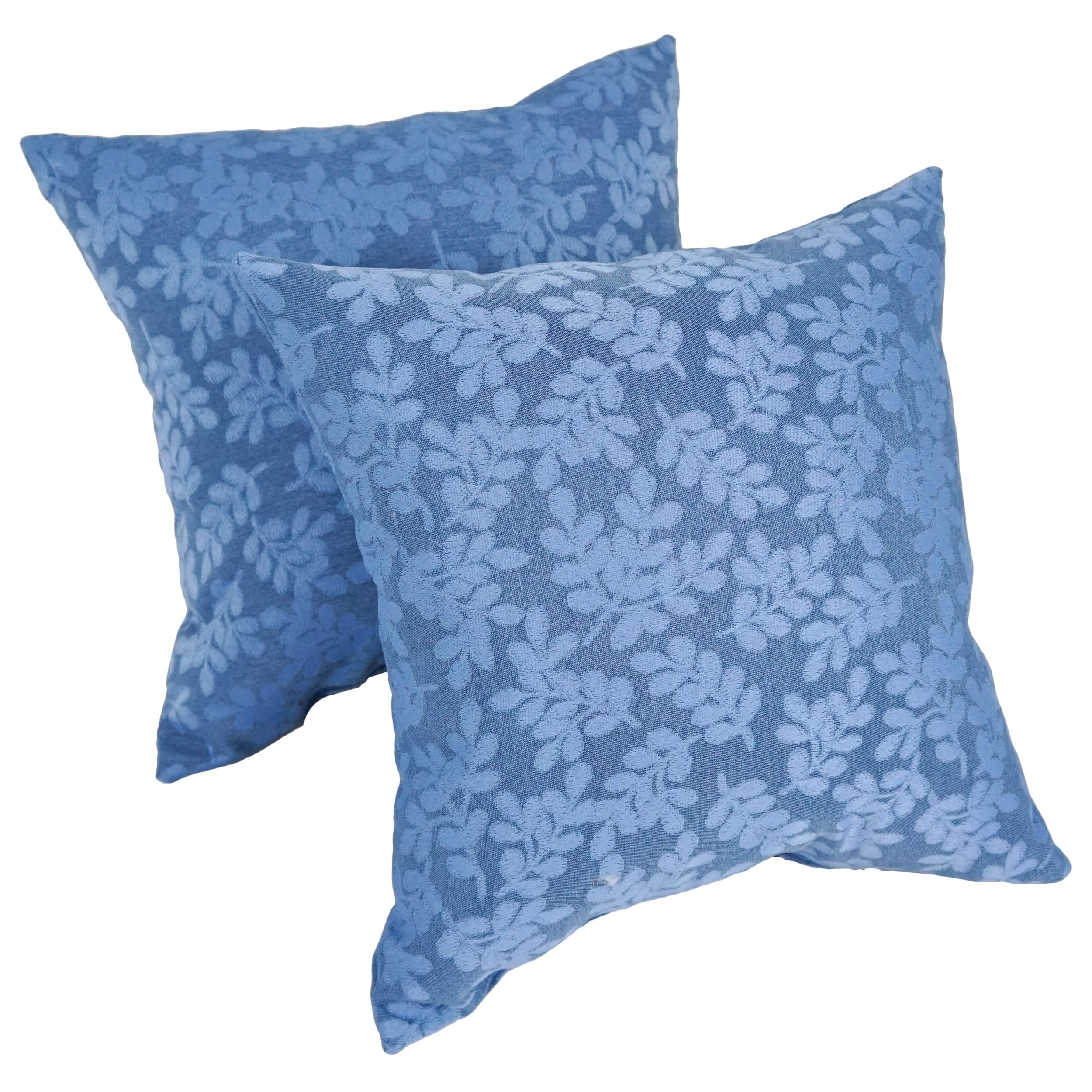 Blaziing Needles 17-inch Outdoor Spun Polyester Throw Pillows (Set of 2) - Bleu Impressions