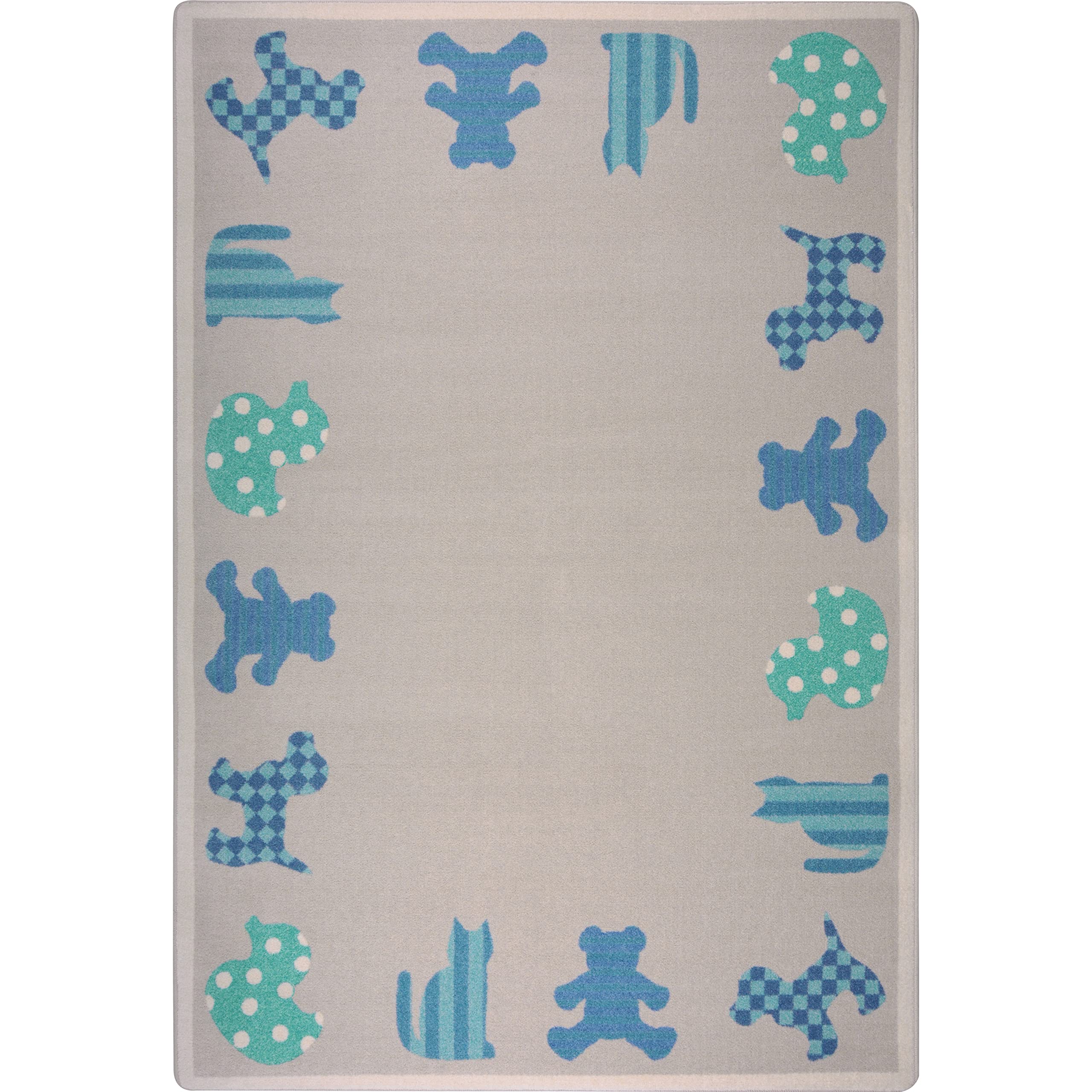 Frisky Friends 109 x 132??area rug in color Blue