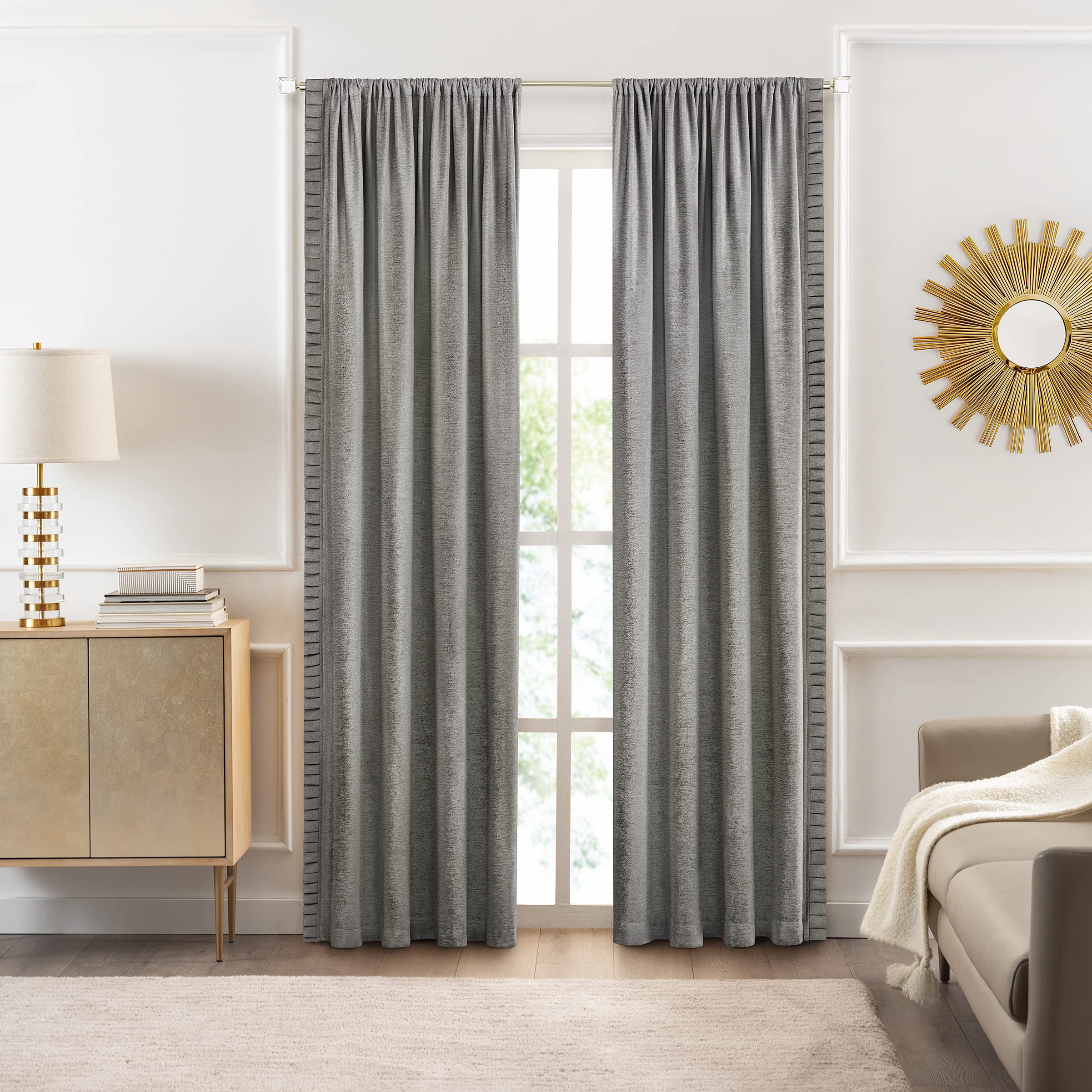 Bordeaux Rod Pocket Window Curtain Panel - 52x63 - Silver