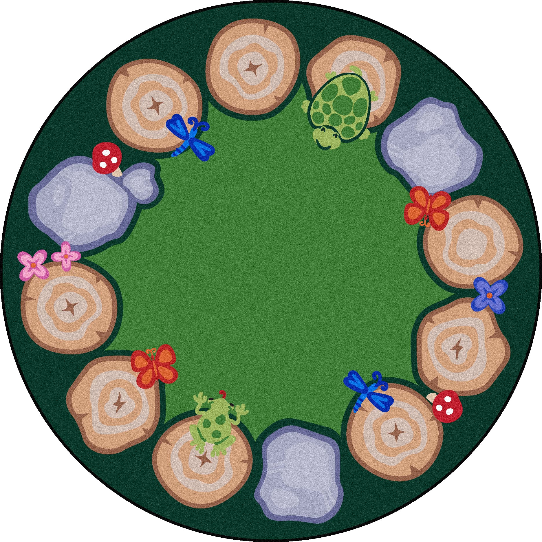 Stumped 132 Round area rug in color Multi