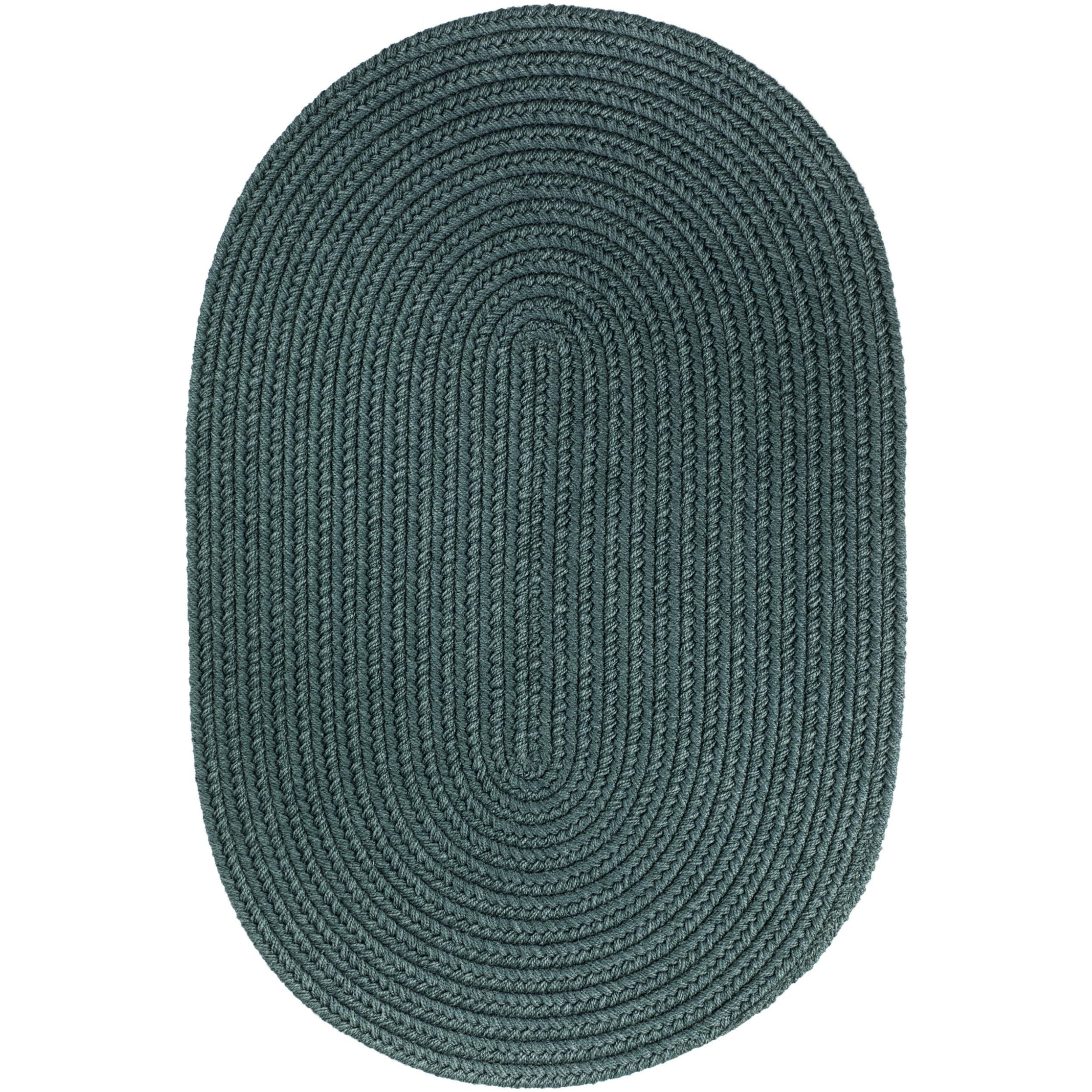 Rhody Rug S034R096X132 Braided Area Rugs, Teal, 8 x 11