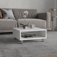 Eclipse 10 H Low Minimalistic Square Coffe Table with Open Storage Whi ...
