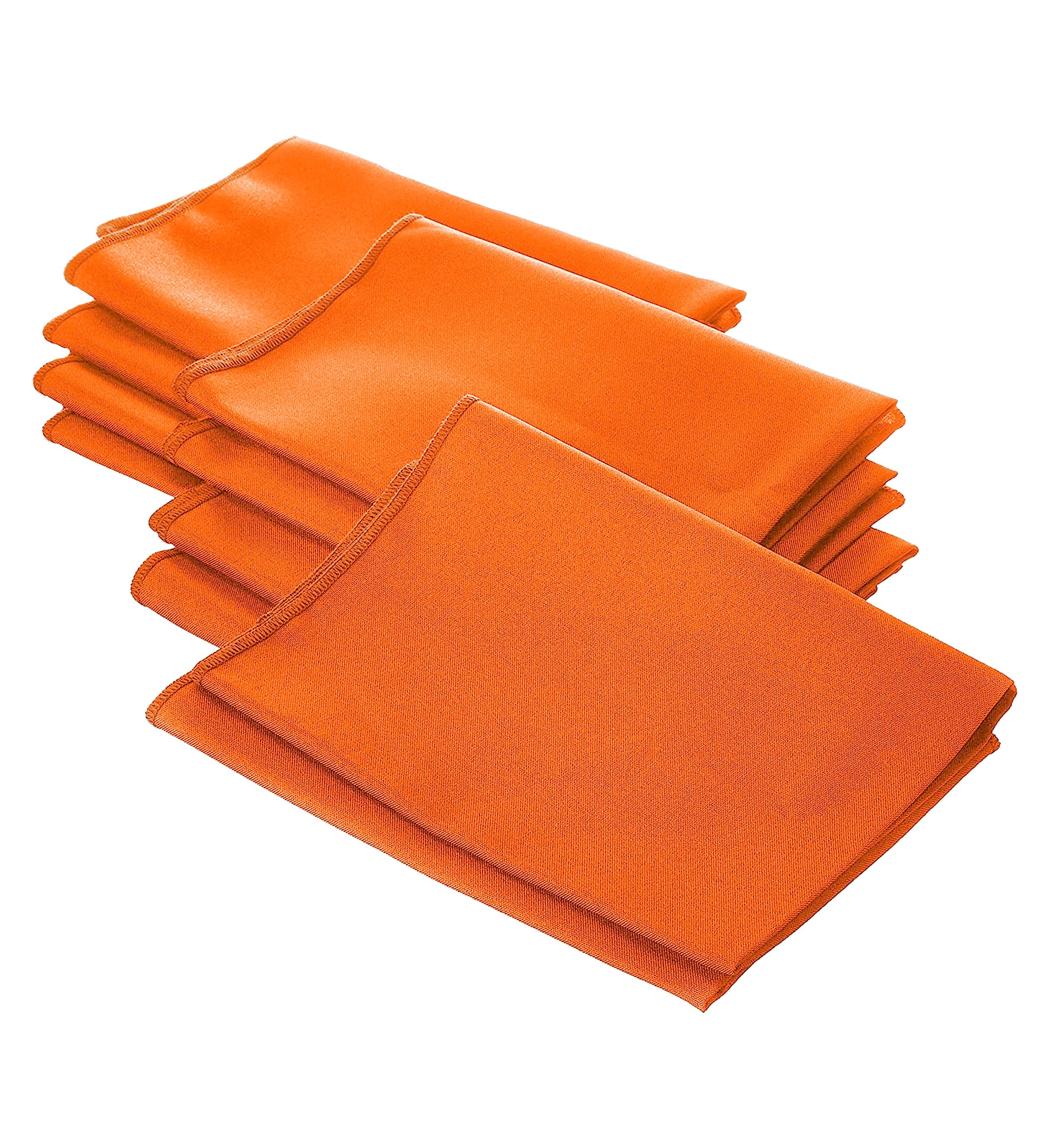 LA Linen Pack-10 Polyester Poplin Napkin 18 by 18-Inch, Orange