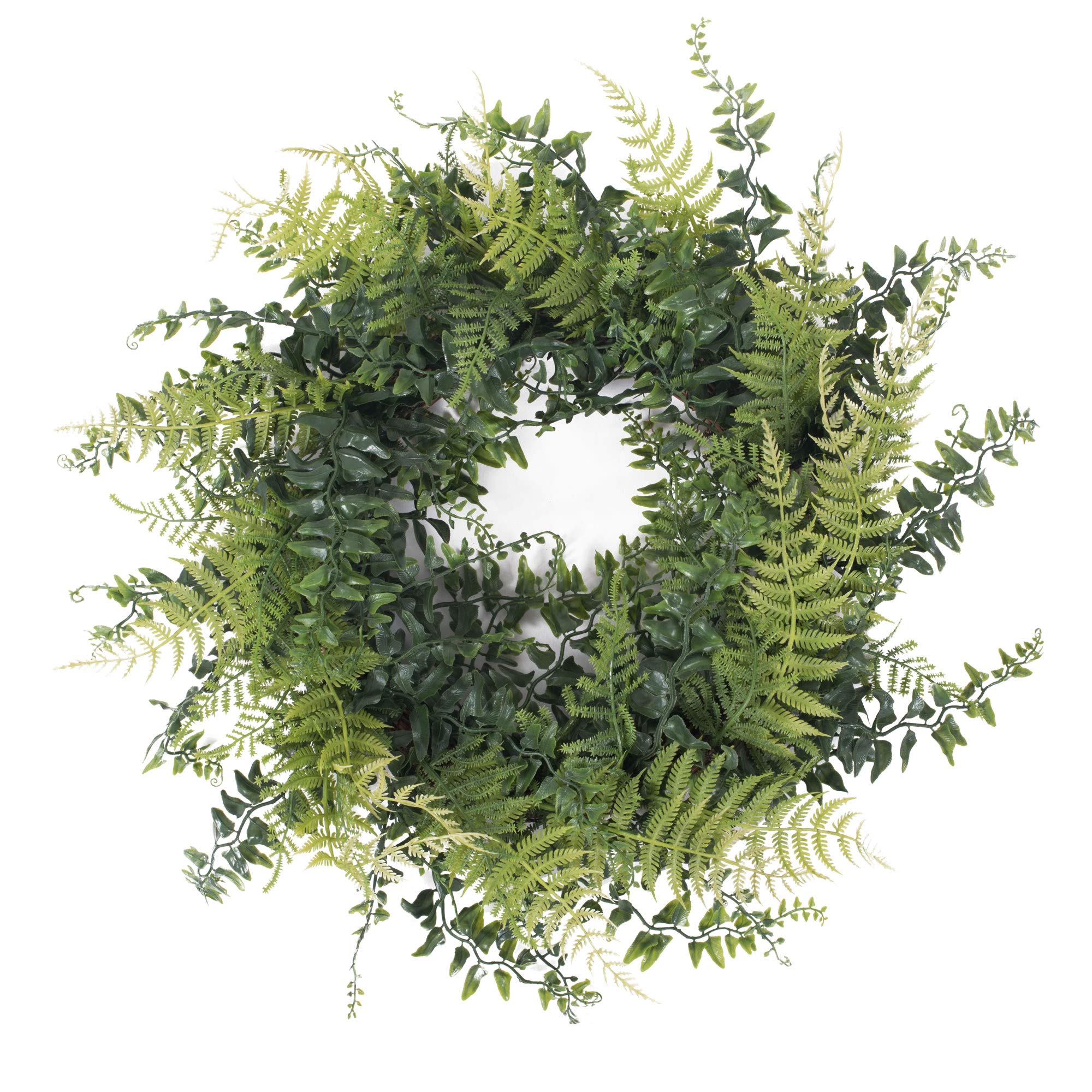Casafoyer  18” Buckler Fern & Grass Wreath-Green - FQ171918 | (2 Units)