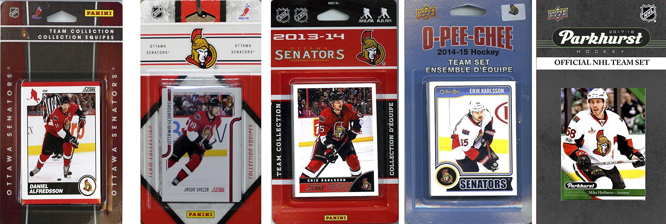 NHL Ottawa Senators 4 Different Licensed Trading Card Team Sets