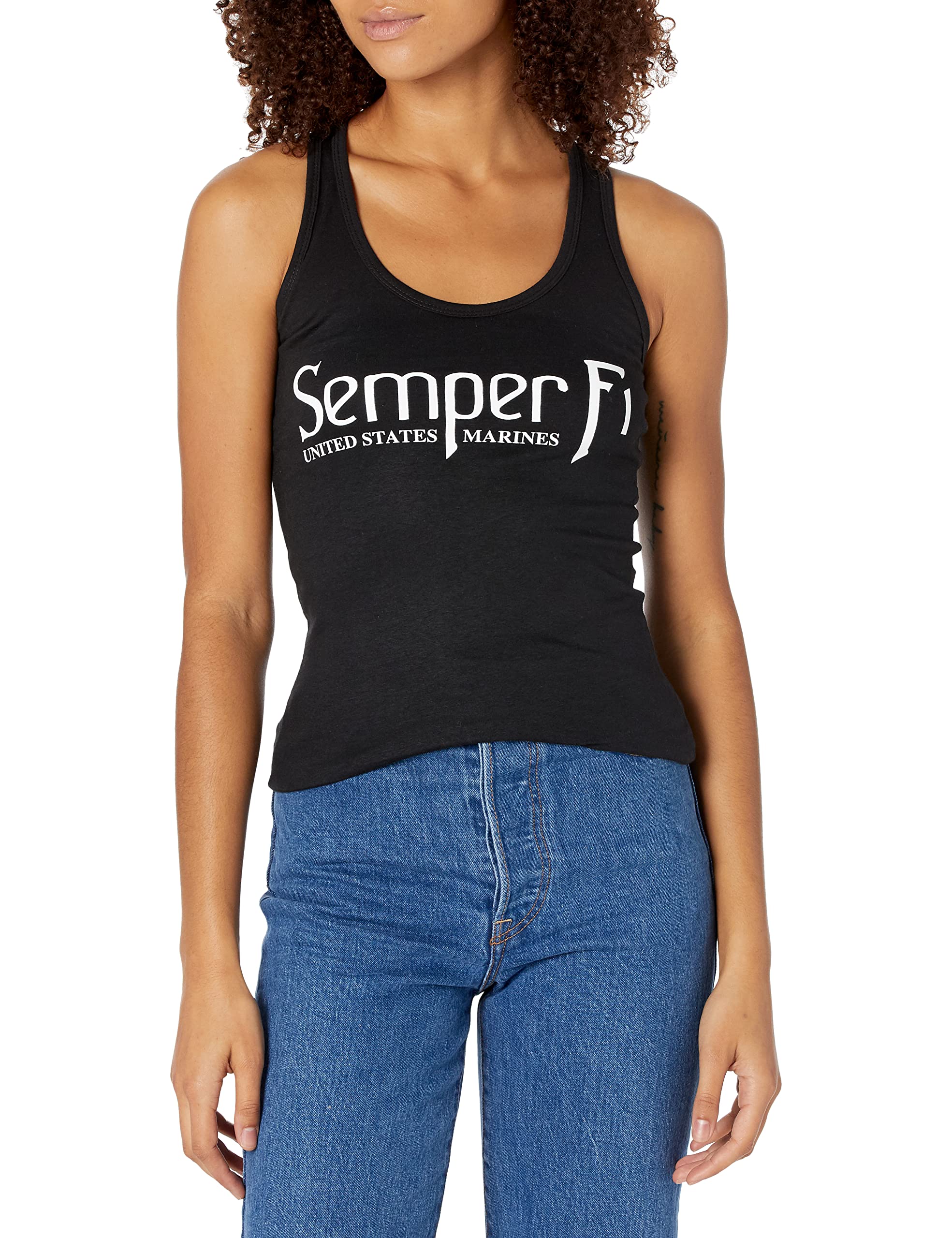 Graphic Tank, Semper Fi, Black, L