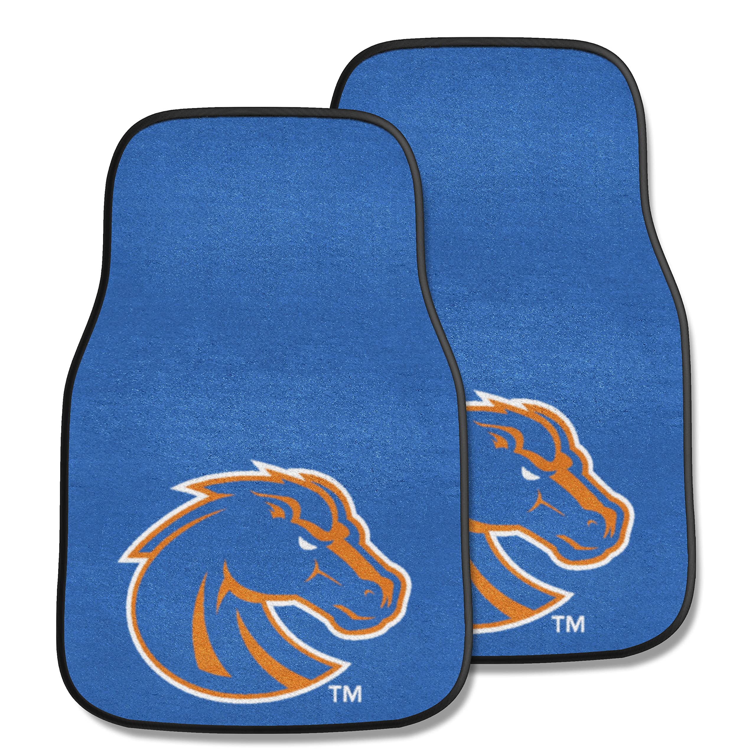 Fanmats 5192 Boise State Broncos Front 2-Piece Team Logo Carpet Car Mat Set Front Row Automotive Floor Mats Non-Slip Backing Tea