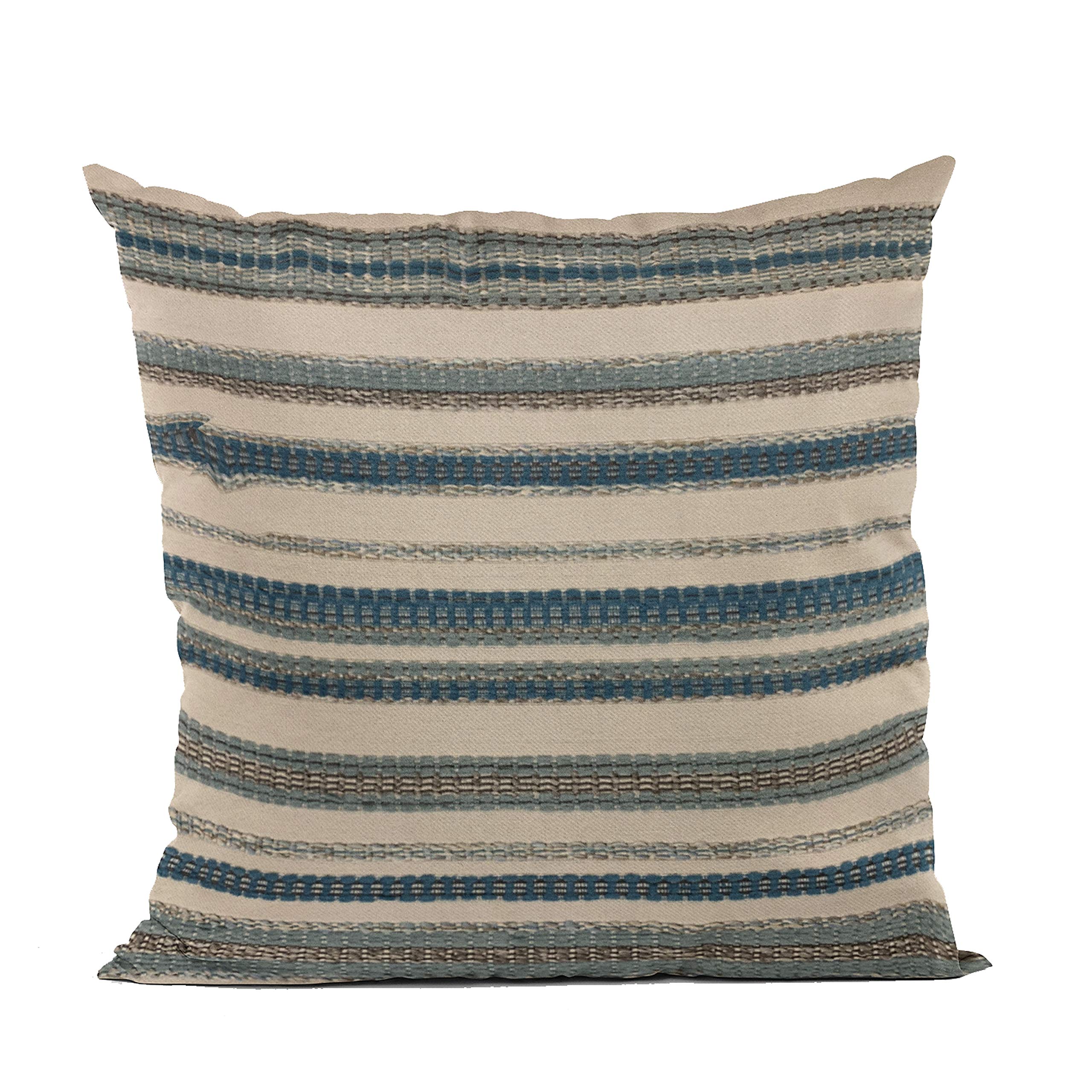 Plutus Brands Blue Plutus Lanes Stripe Luxury Throw Pillow 20 in x 30in, Double Sided 20 x 30 Queen