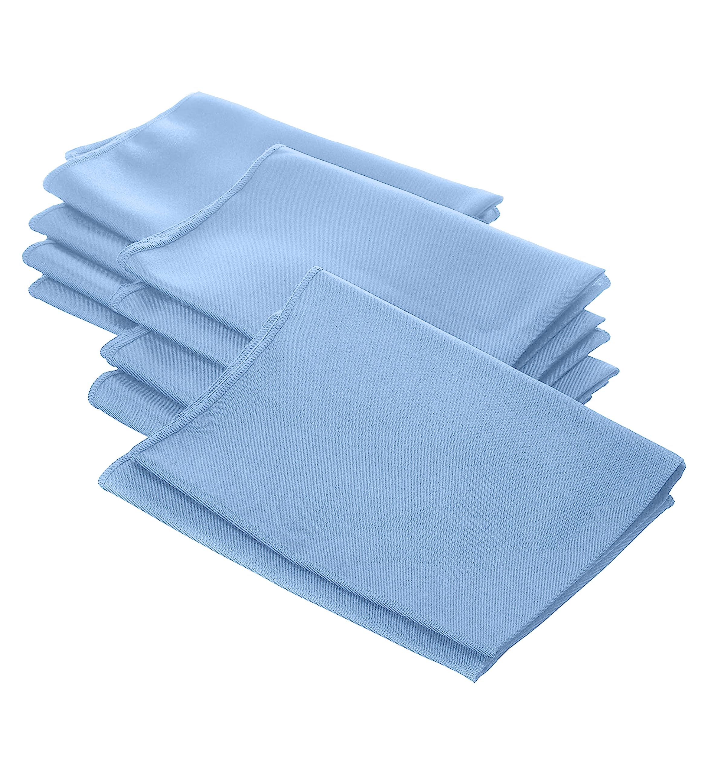 LA Linen Pack-10 Polyester Poplin Napkin 18 by 18-Inch, Light Blue