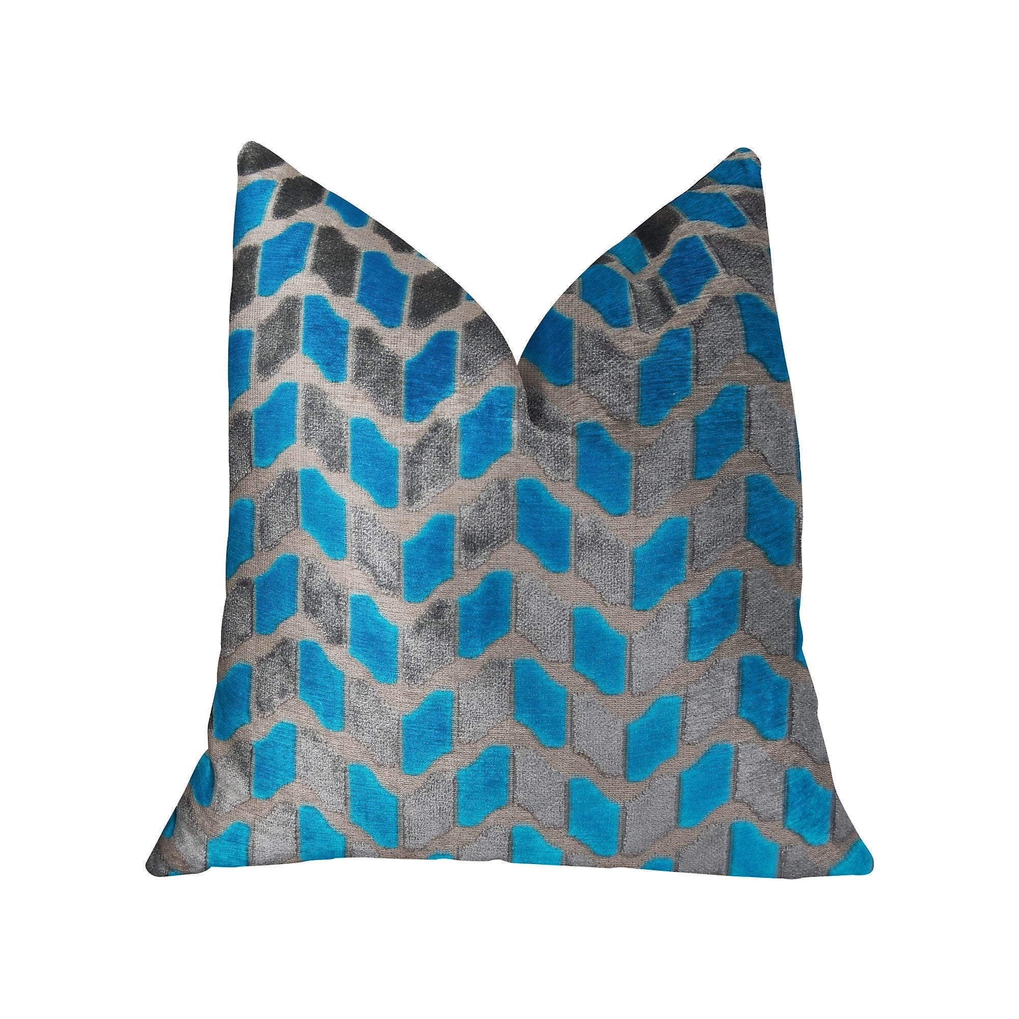 Plutus Brands Plutus Deep Sea Dive Handmade Throw Pillow, 12 X 20, Turquoise/Gray