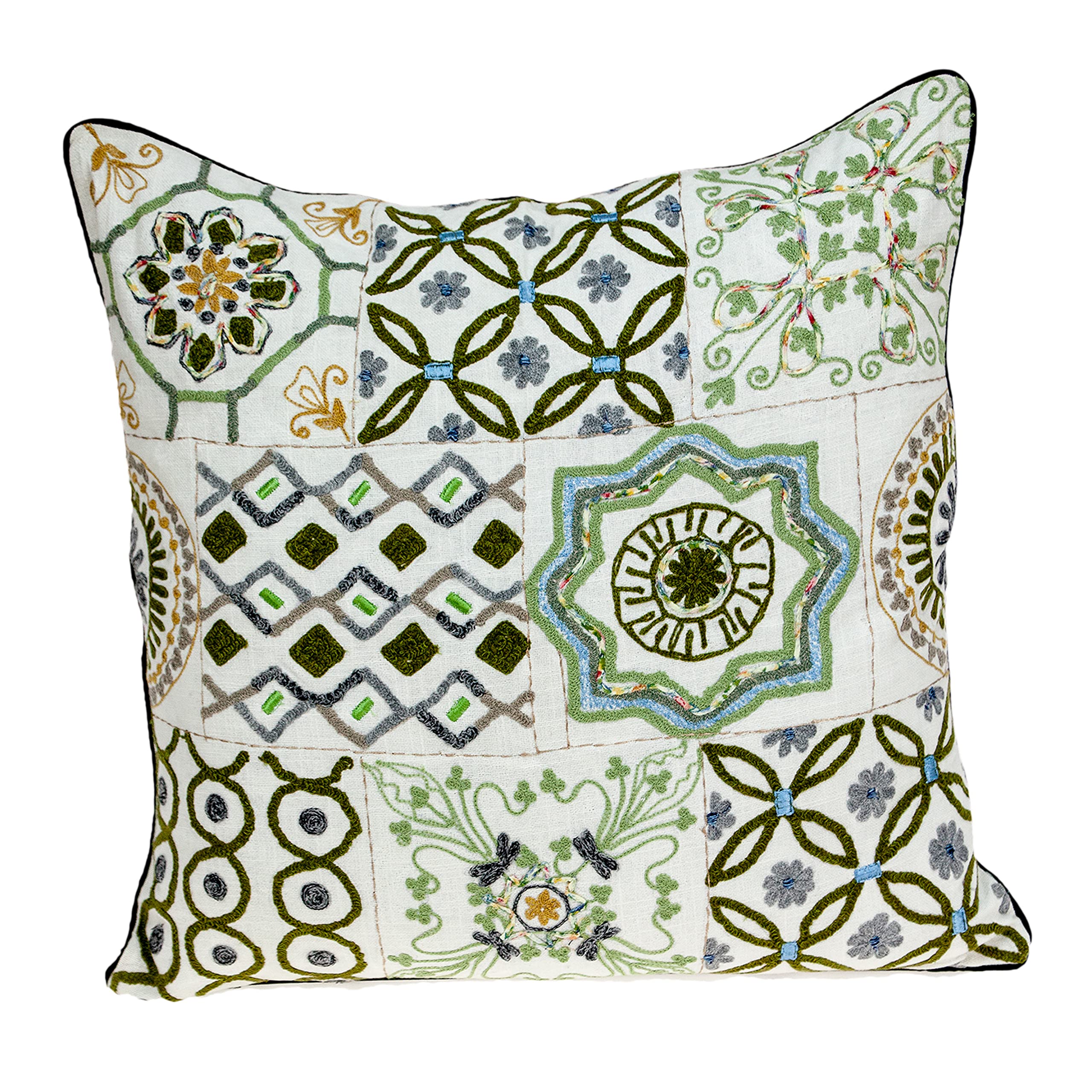Parkland Collection Ren Transitional Beige Pillow Cover With Poly Insert