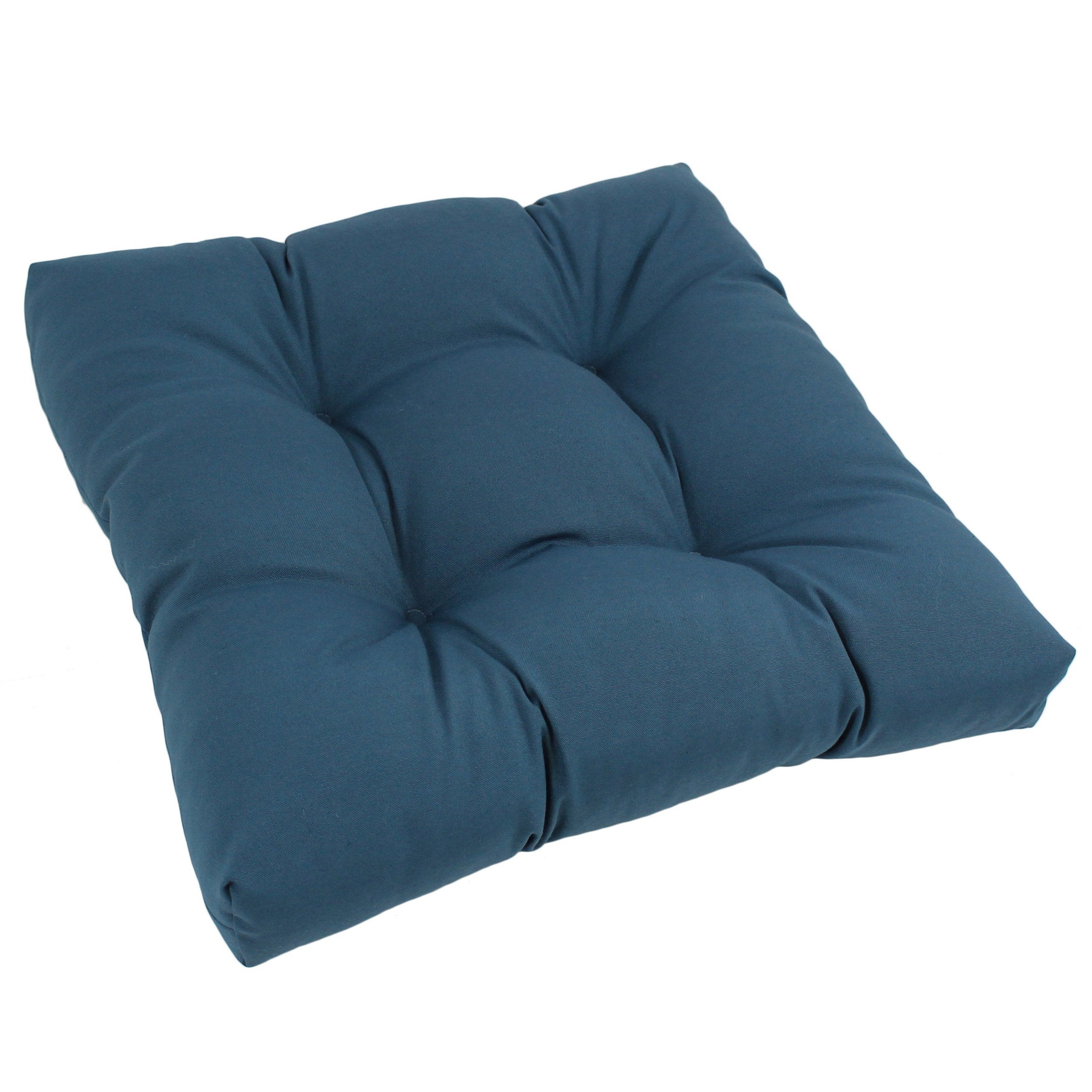 19-inch Squared Twill Tufted Dining Chair Cushion - Indigo