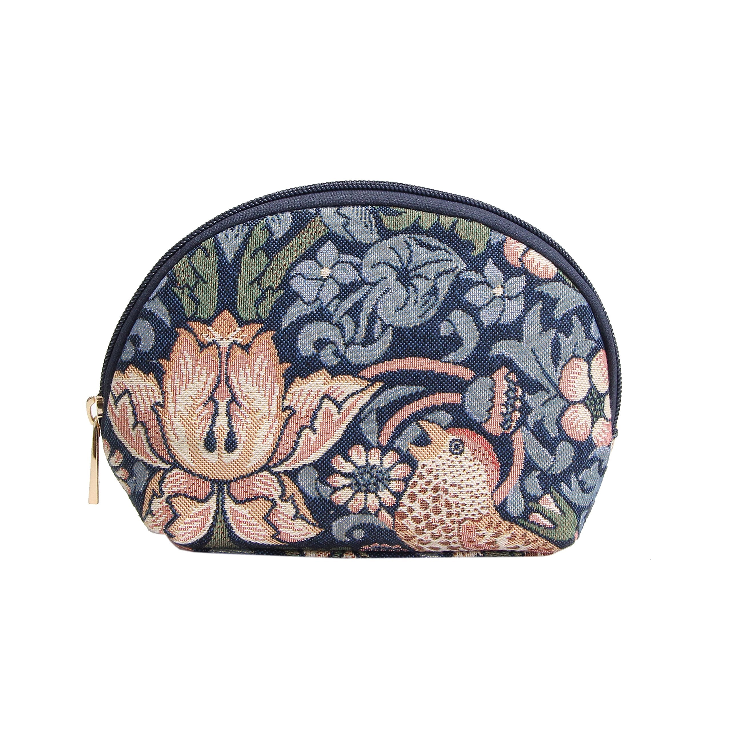 William Morris Strawberry Thief Blue Cosmetic Make Up Bag