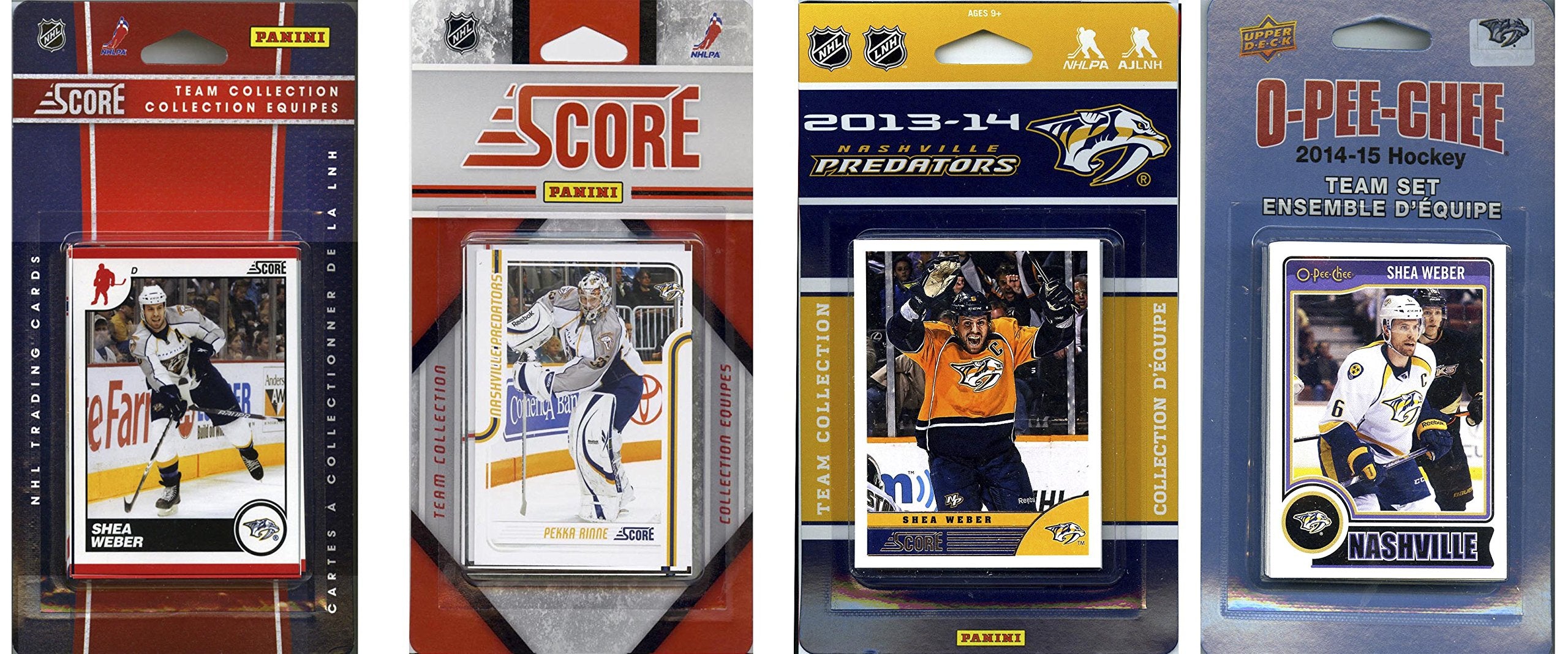 NHL Nashville Predators 4 Different Licensed Trading Card Team Sets