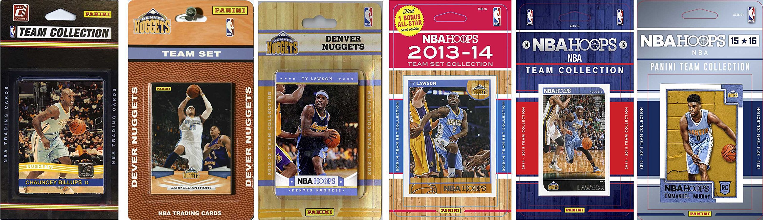 NBA Denver Nuggets 6 Different Licensed Trading Card Team Sets