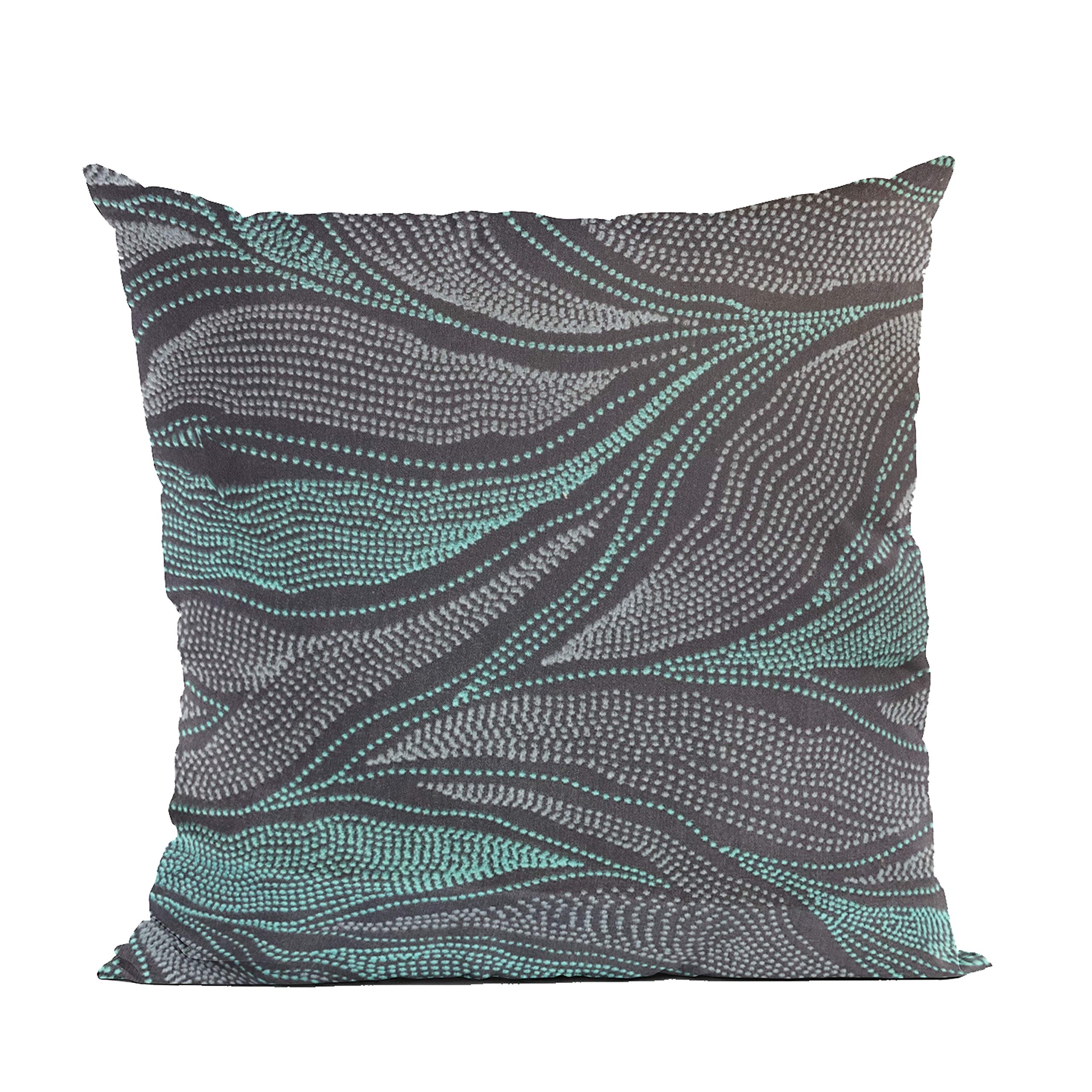 Plutus Brands Blue Plutus Leafs Floral Luxury Throw Pillow 22 in x 22in, Double Sided 22 x 22”