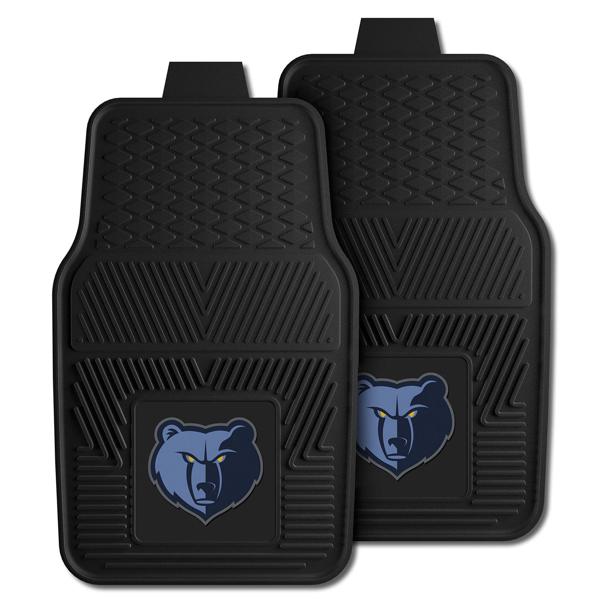 Fanmats 9310 Memphis Grizzlies 2-Piece Heavy Duty Vinyl Car Mat Set, Front Row Floor Mats, All Weather Protection, Universal Fit