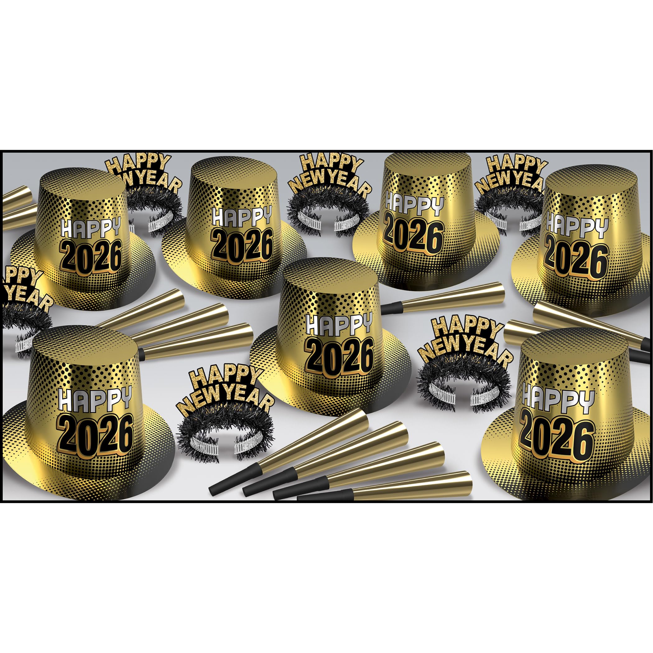 Beistle 80064-26GD New Year  2026  Gold Asst for 50