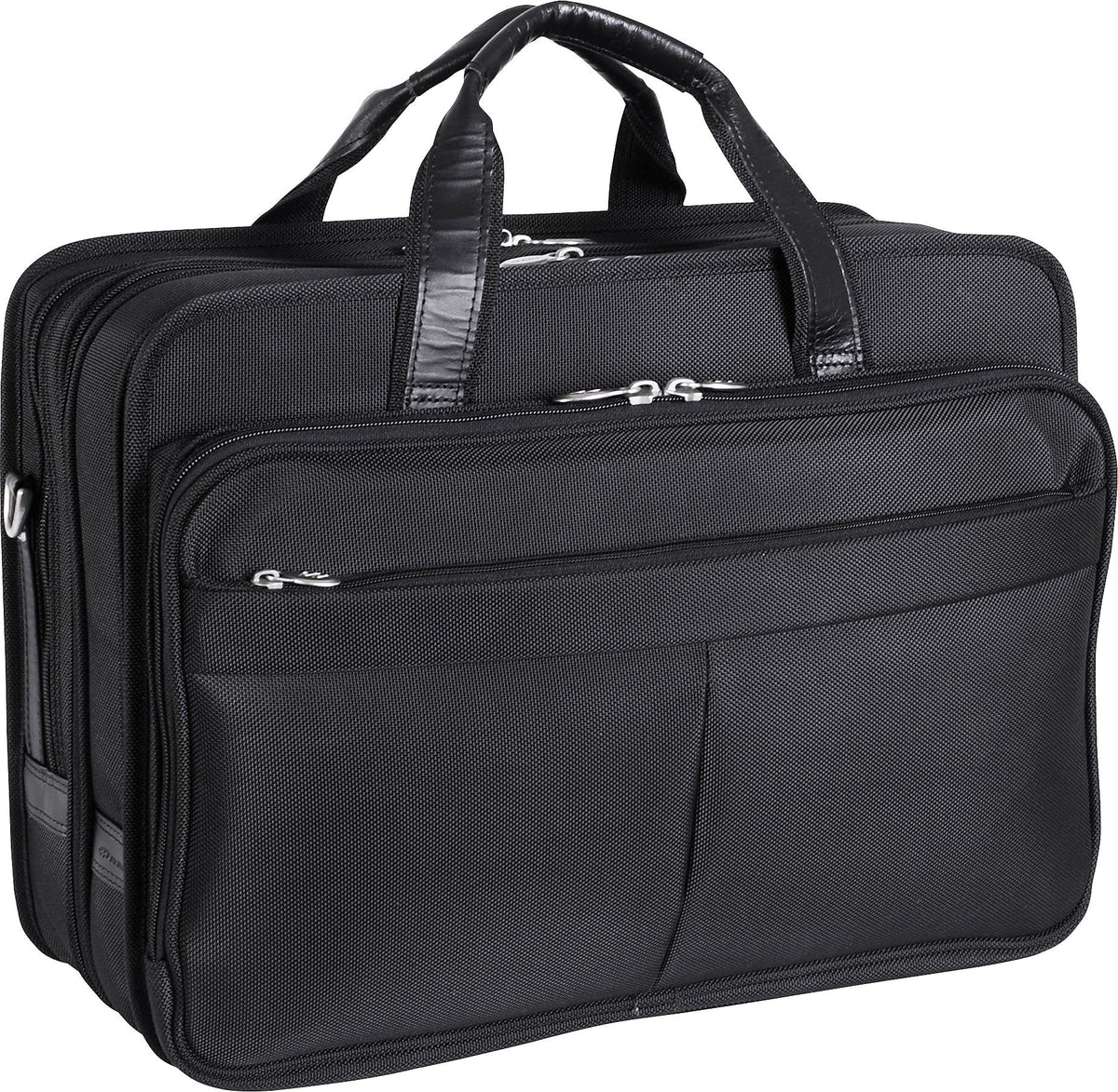 Mckleinusa Mcklein, R Series, Walton, Tech-Lite Ballistic Nylon, 17' Nylon Expandable Double Compartment Laptop Briefcase W/Removable Sleeve, Black (73985)