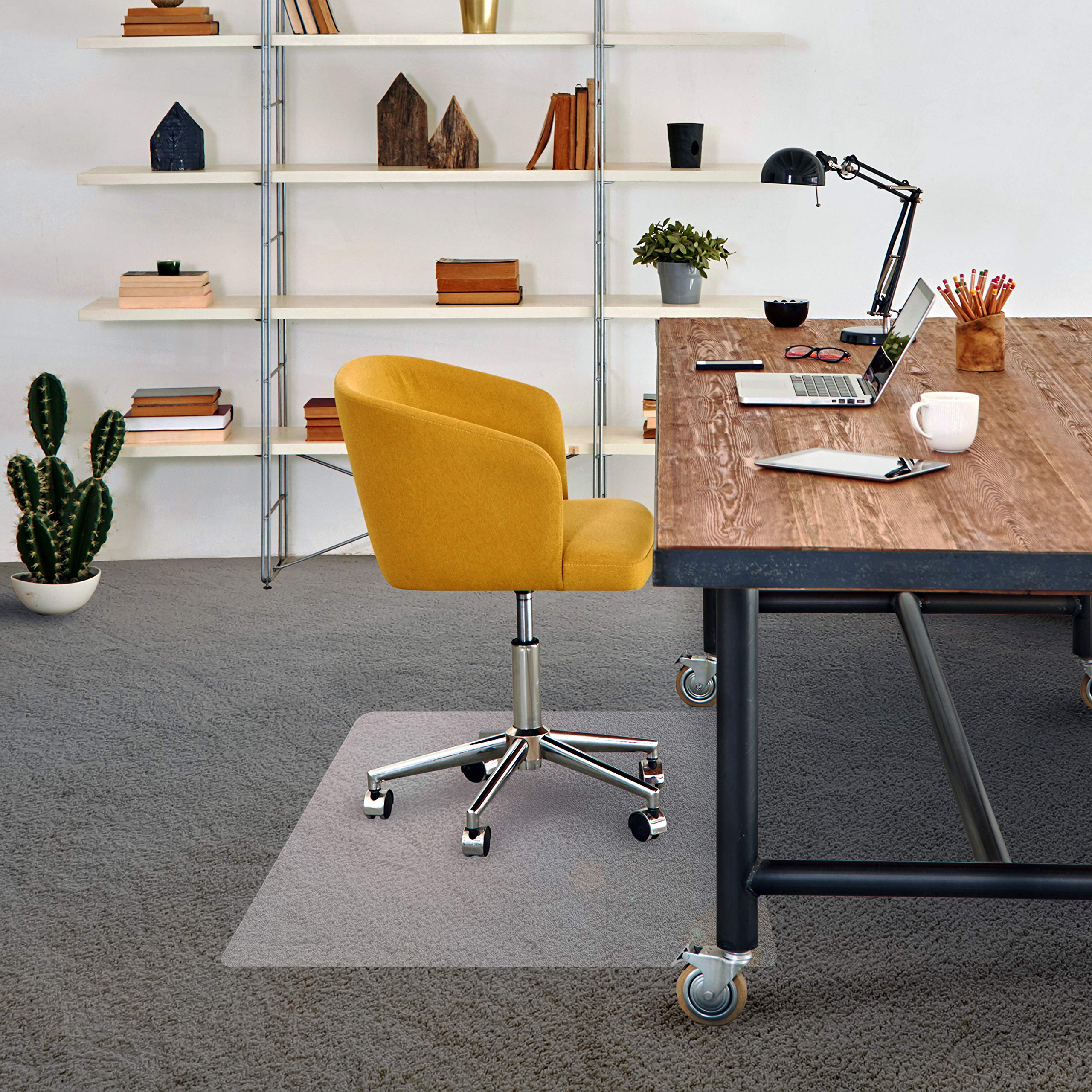 Advantagemat Vinyl Rectangular Chair Mat for Carpets up to 3/8 - 48″ x 60″