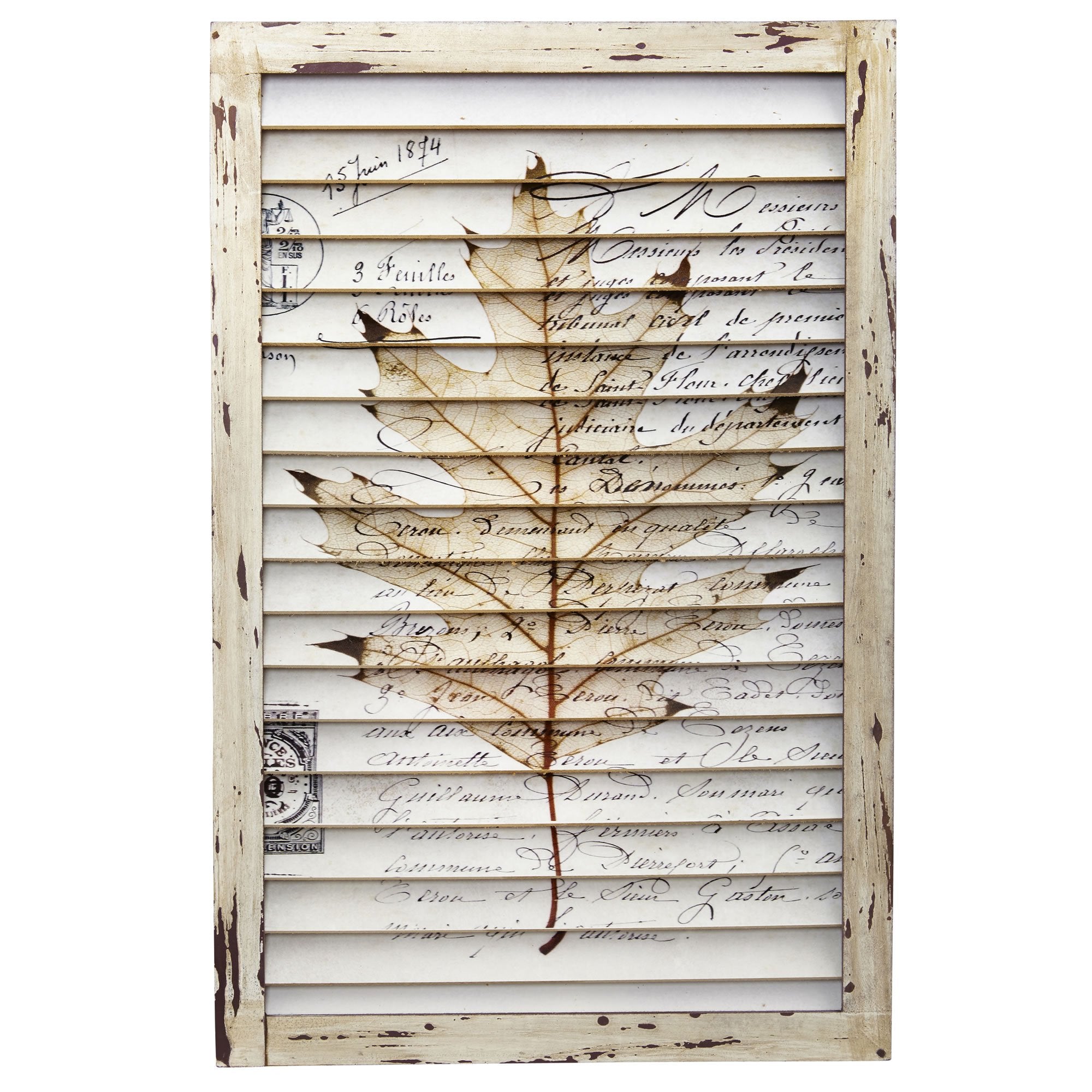 Nearly Natural 7023 Maple Leaf Window Shutter Wall Decor