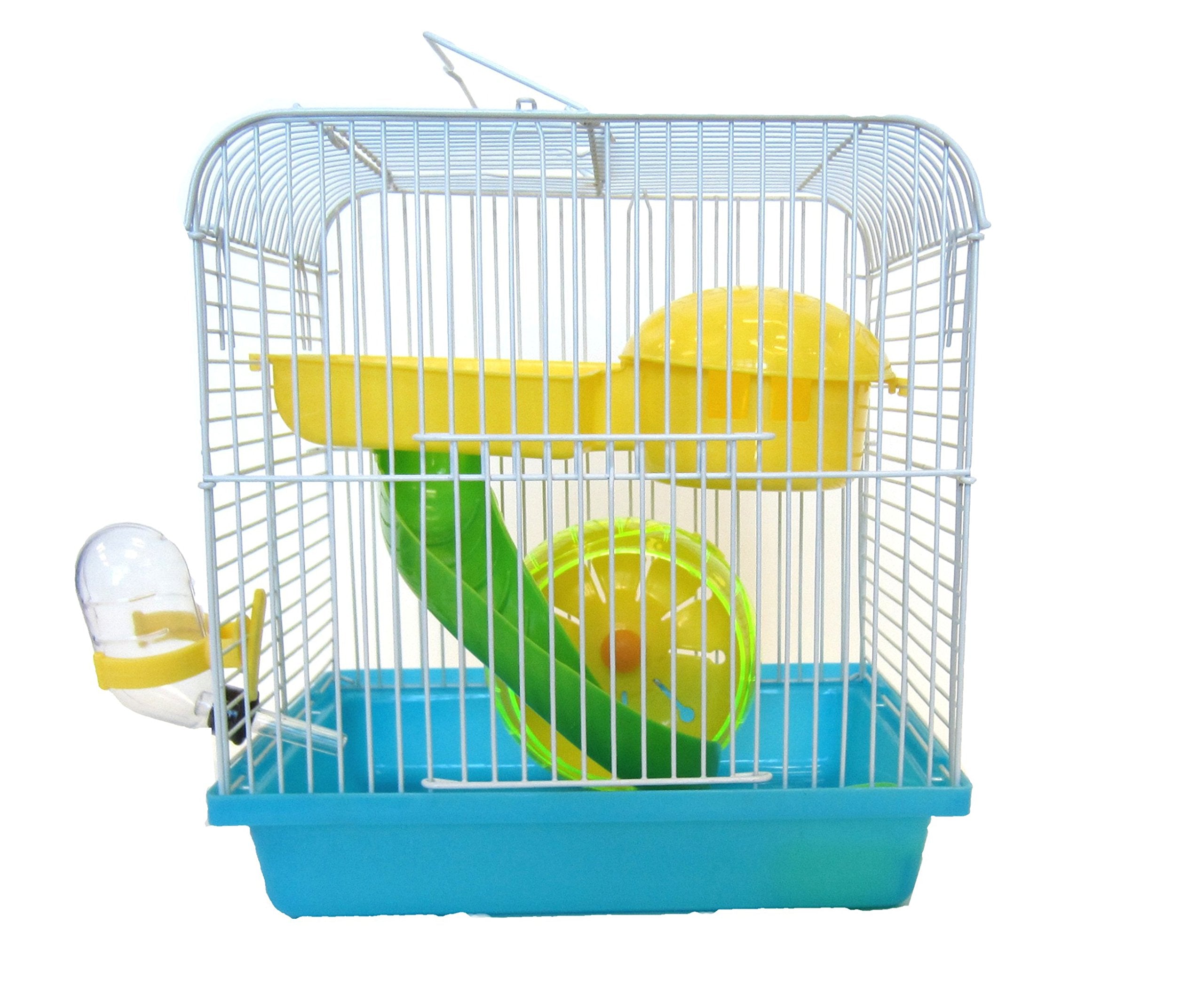 H157BL Dwarf Hamster, Mice Cage, with Accessories, Blue