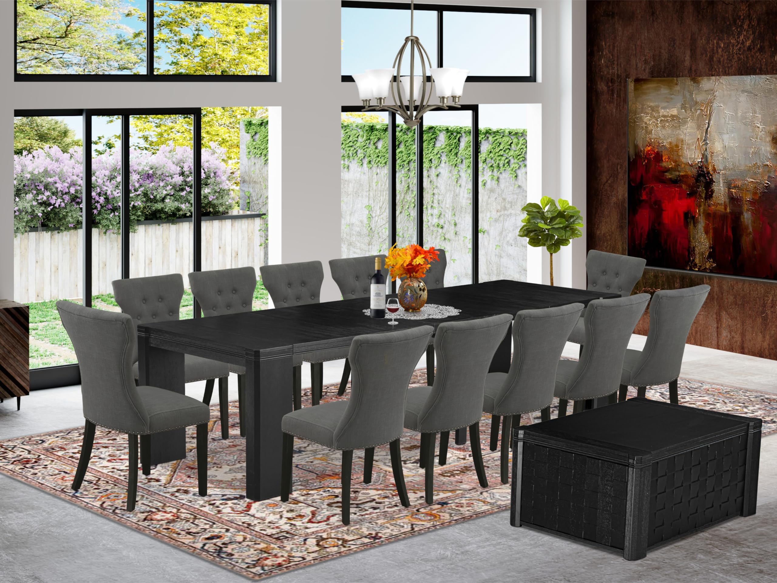 14-piece Dining Room Table Set a Rectangular Kitchen Table with a coffee Table