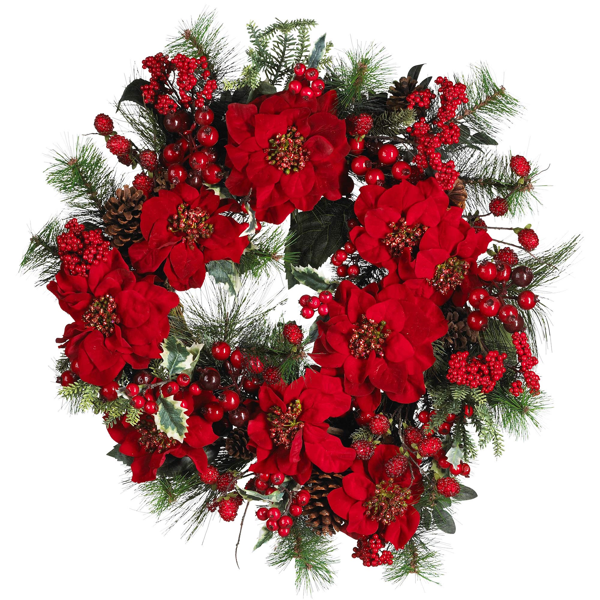24″ Poinsettia Wreath