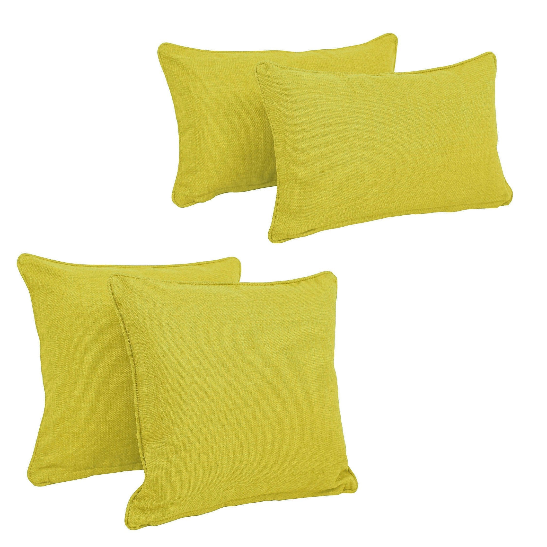 Blazing Needles Indoor/Outdoor Spun Polyester Throw Pillows (Set of 4) - Lime