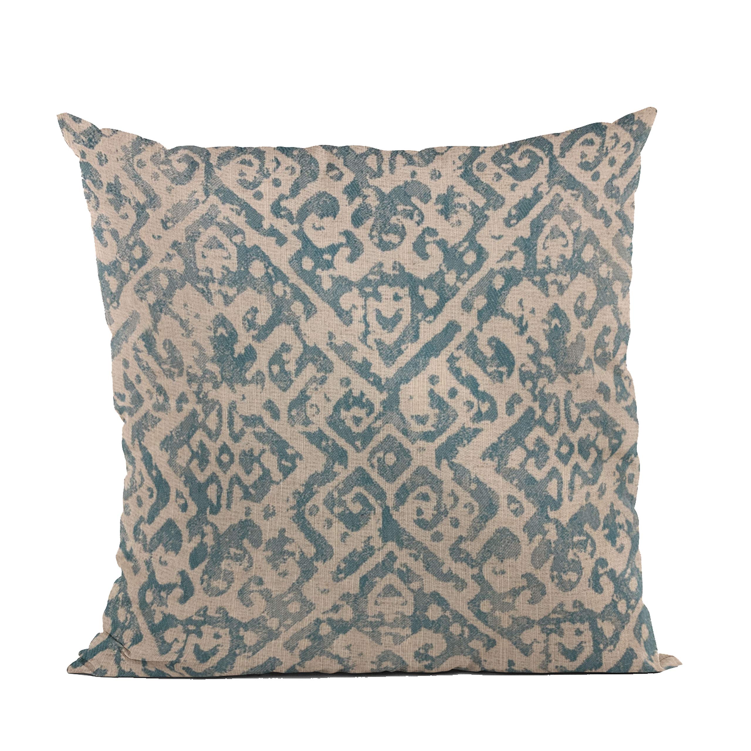 Plutus Brands Blue Plutus Artistic Plaid Luxury Throw Pillow 16 in x 16in, Double Sided 16 x 16”