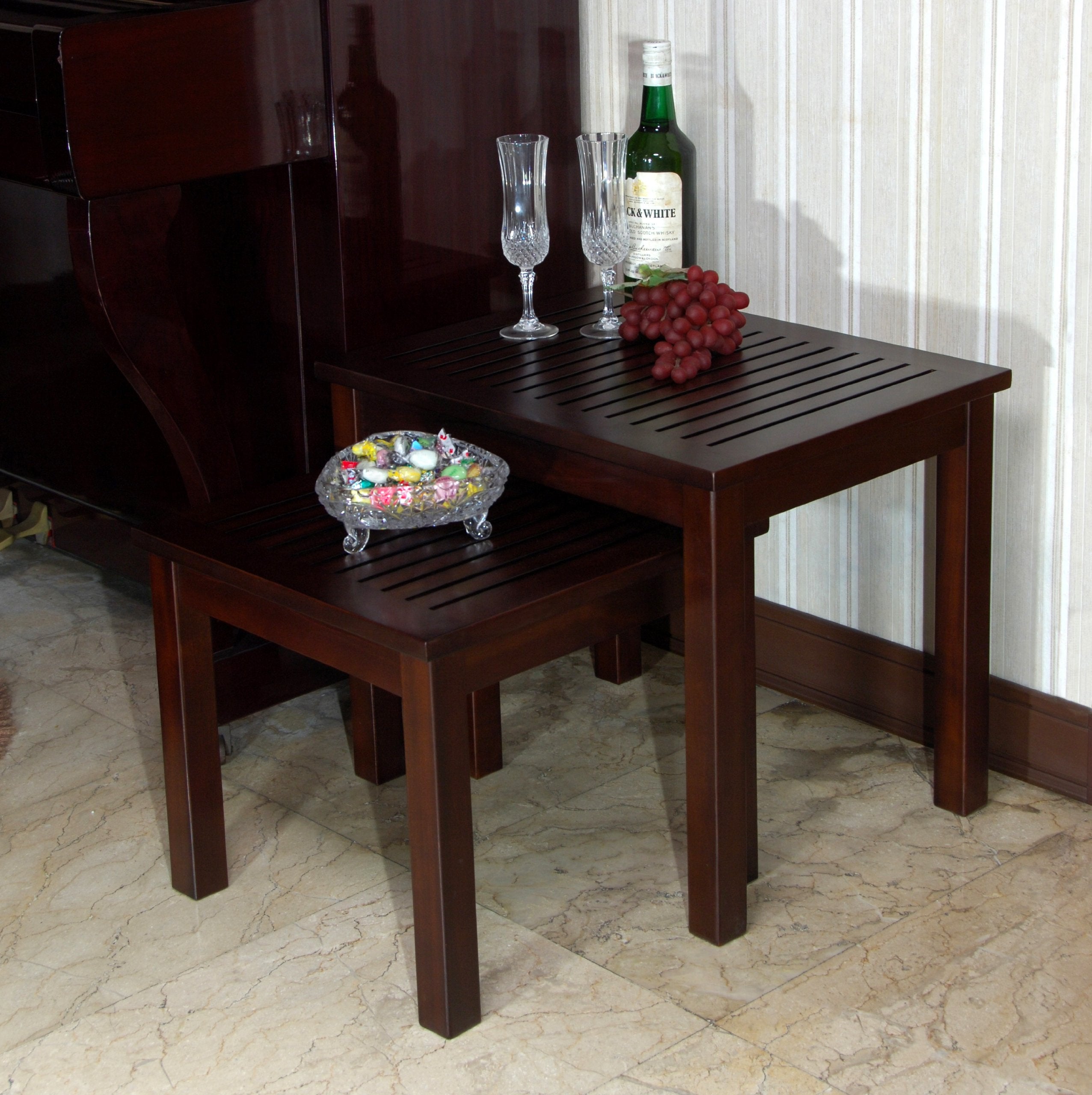 D-ART COLLECTION, INC Mahogany Nesting Table  (set of 2 pcs)